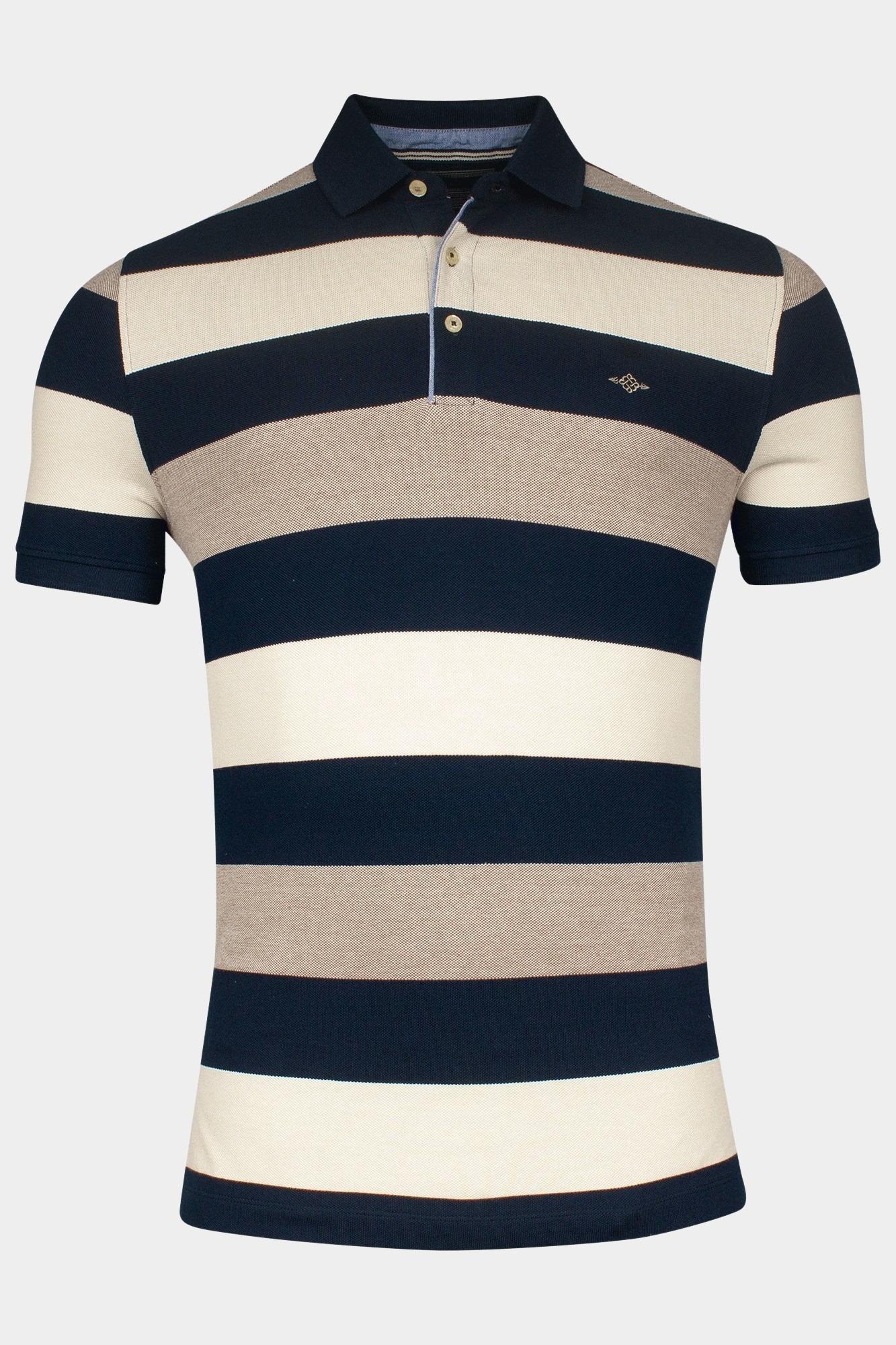 Baileys Polo korte mouw Bruin Poloshirt  2-tone Pique, plac 515248/87