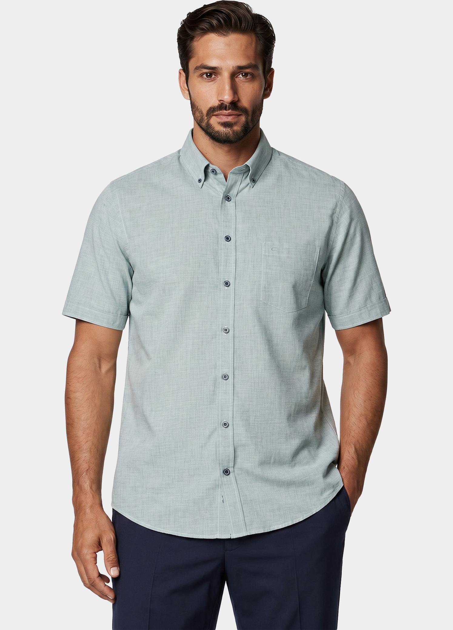Casamoda overhemd korte mouw heren Groen B.D. Casual Short 1/ Arm 954457100/300