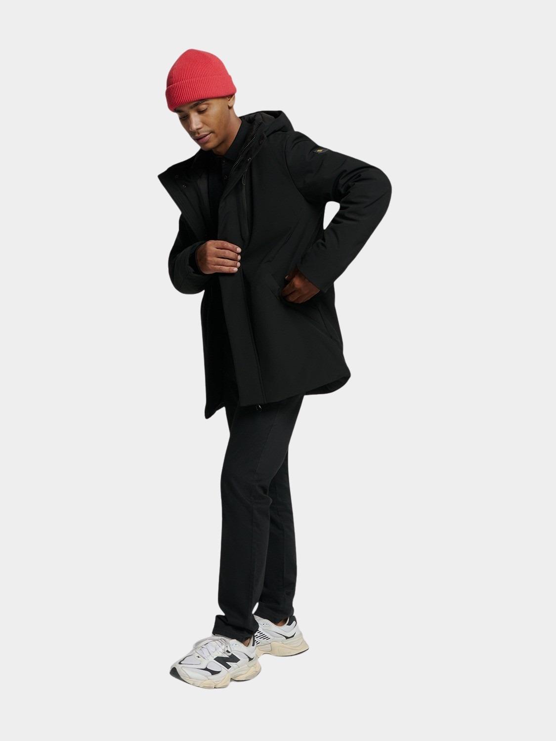 No Excess Winterjack Zwart Jacket Medium Long Fit Hooded 25630818/020