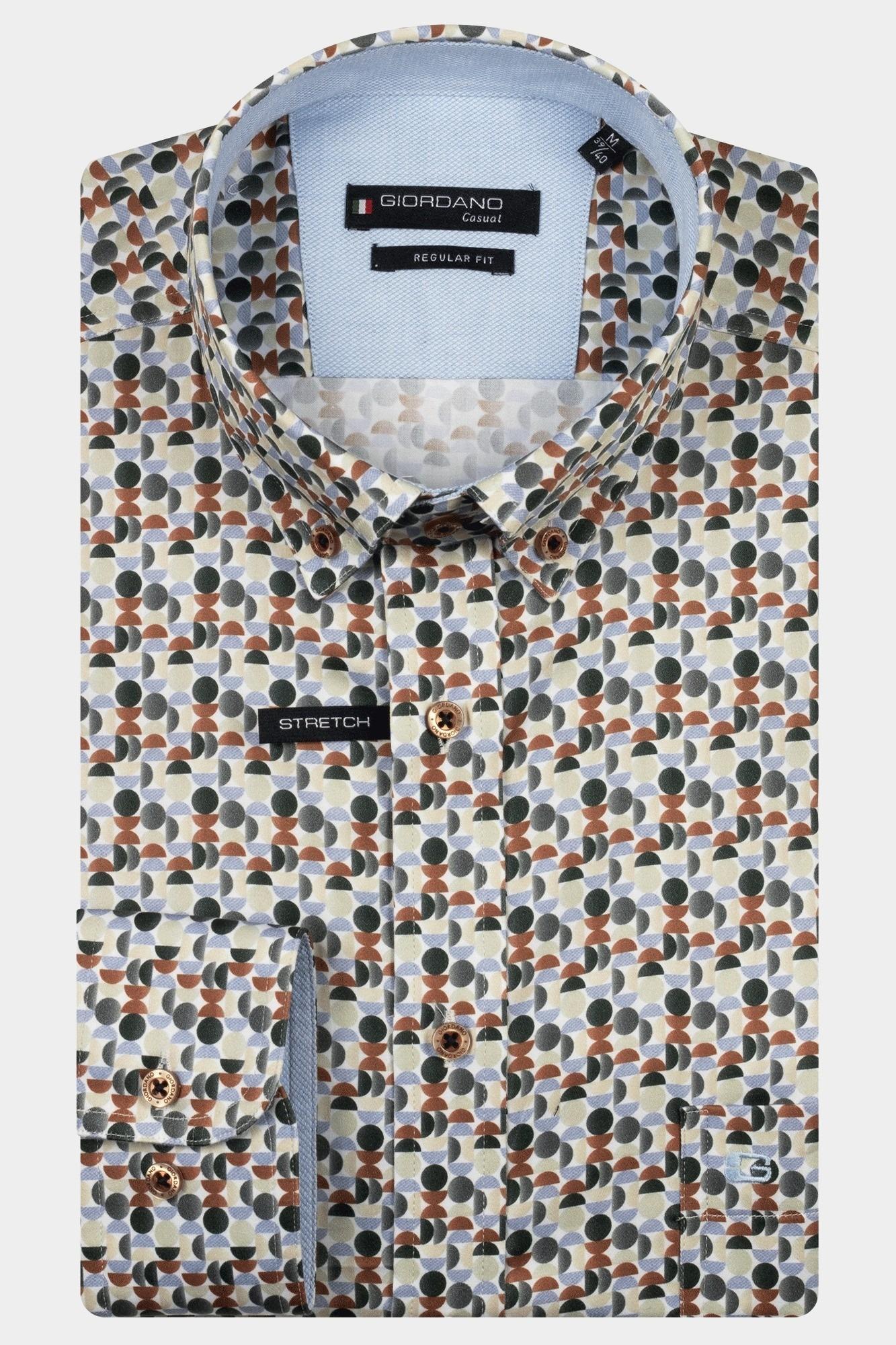 Giordano Casual hemd lange mouw Groen Ivy long sleeve button down S 527013/70