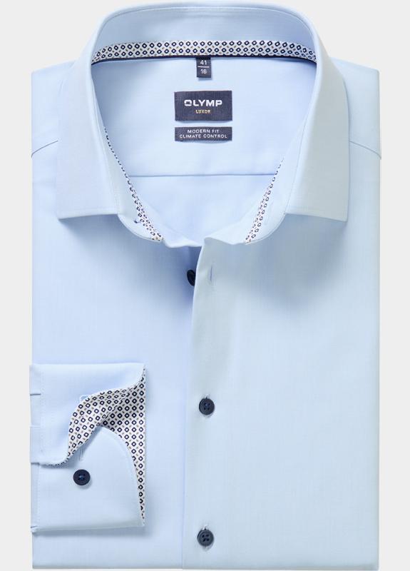 Olymp Business hemd lange mouw Blauw 131614-Hemden 131614/11