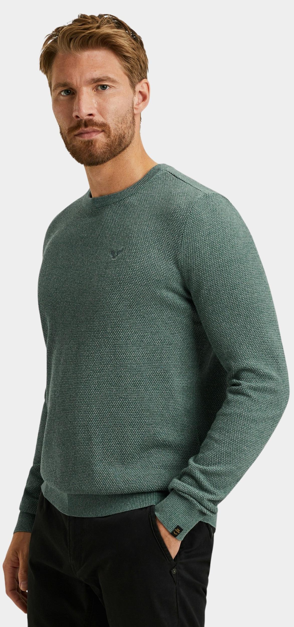 PME Legend Pullover Groen R-neck cotton modal PKW2508324/5125