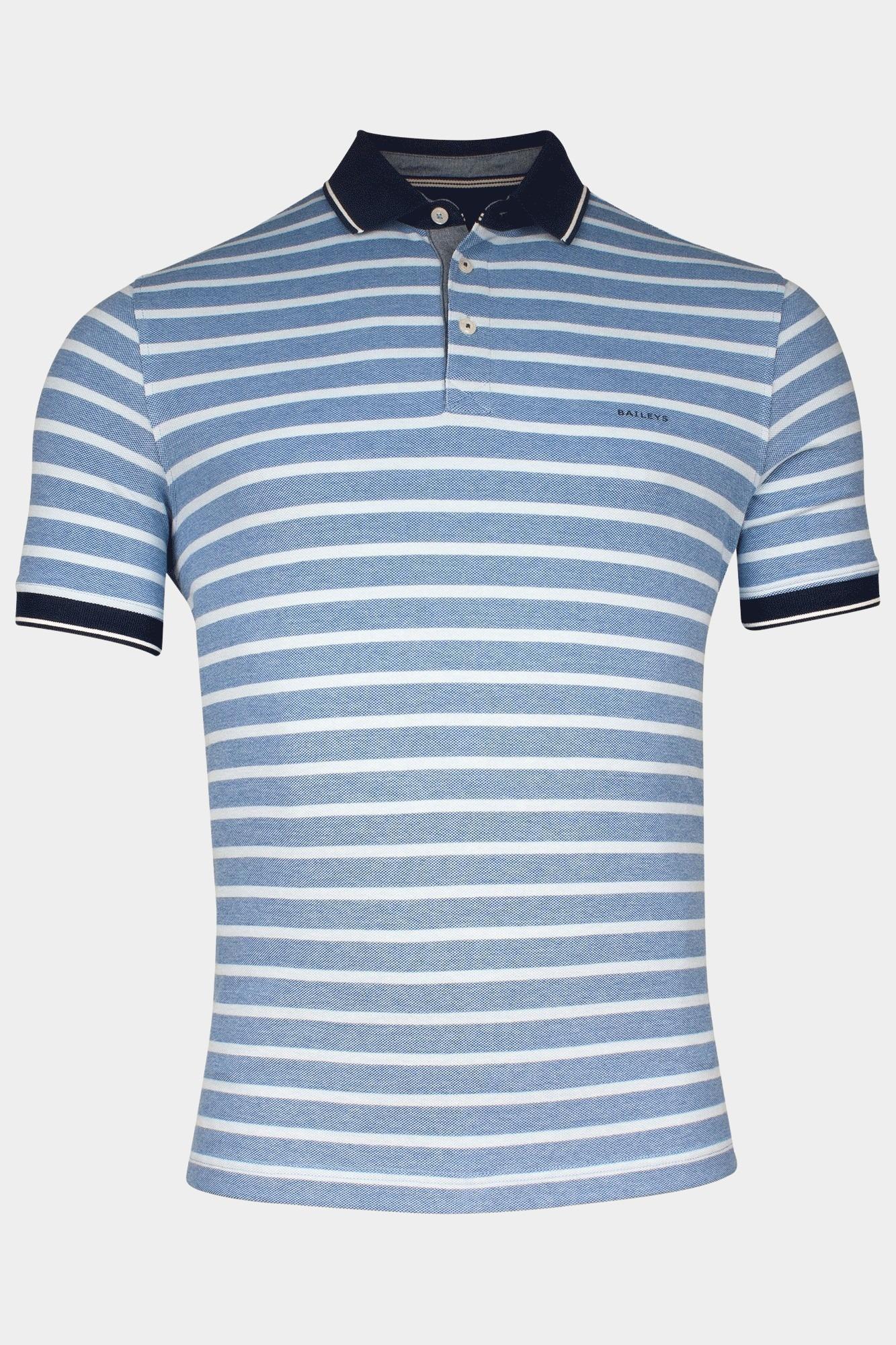 Baileys Polo korte mouw Blauw Poloshirt Pique- Yarn dyed st 515244/68