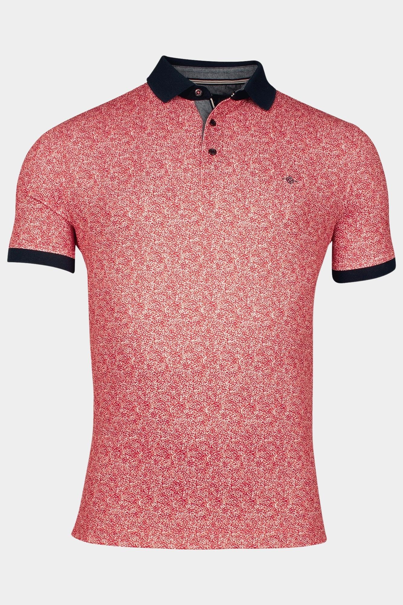 Baileys Polo korte mouw Rood Poloshirt all over print "Bat 515218/33
