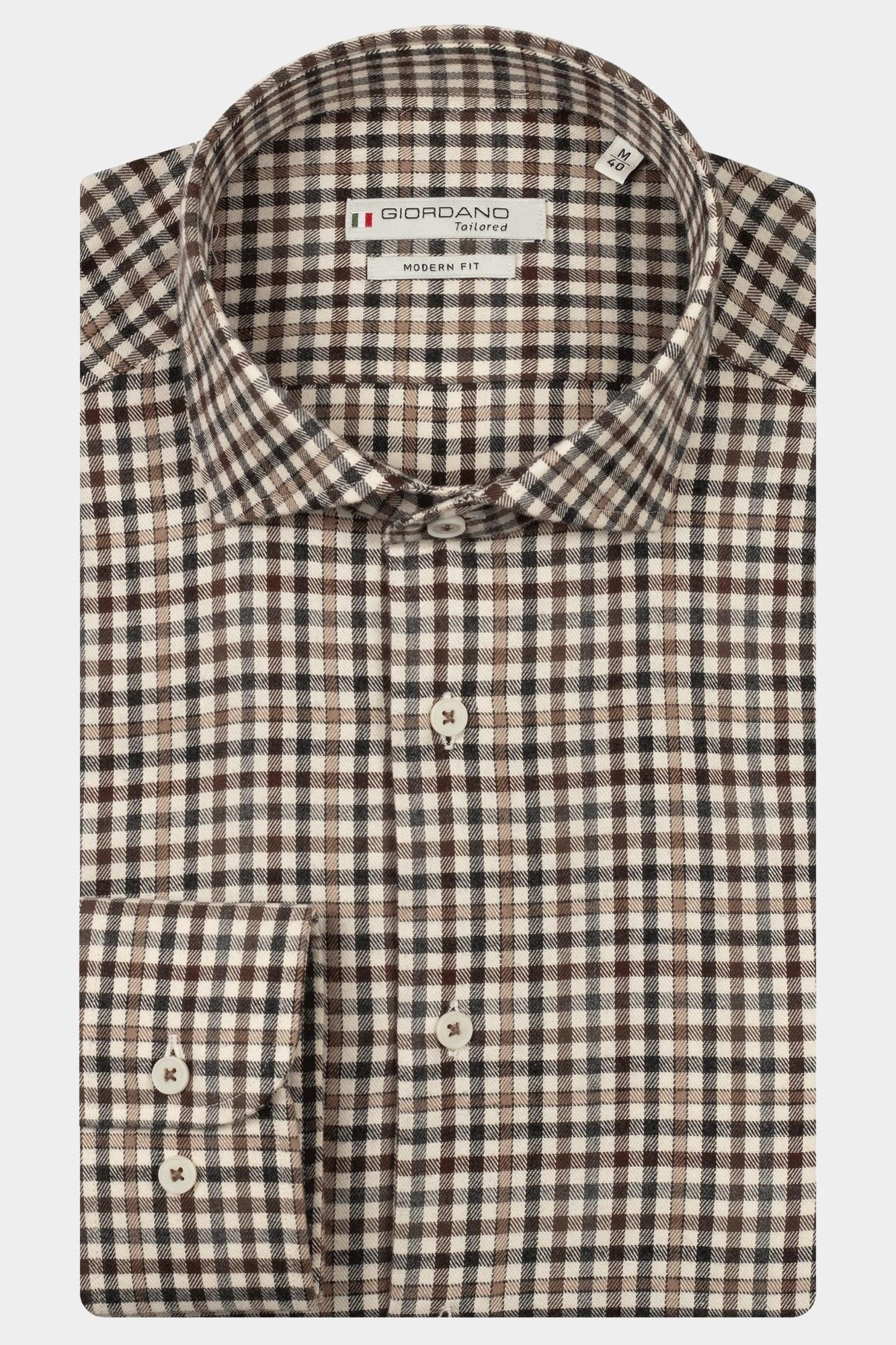 Giordano Casual hemd lange mouw Wit Row long sleeve cutaway Soft 527866/81