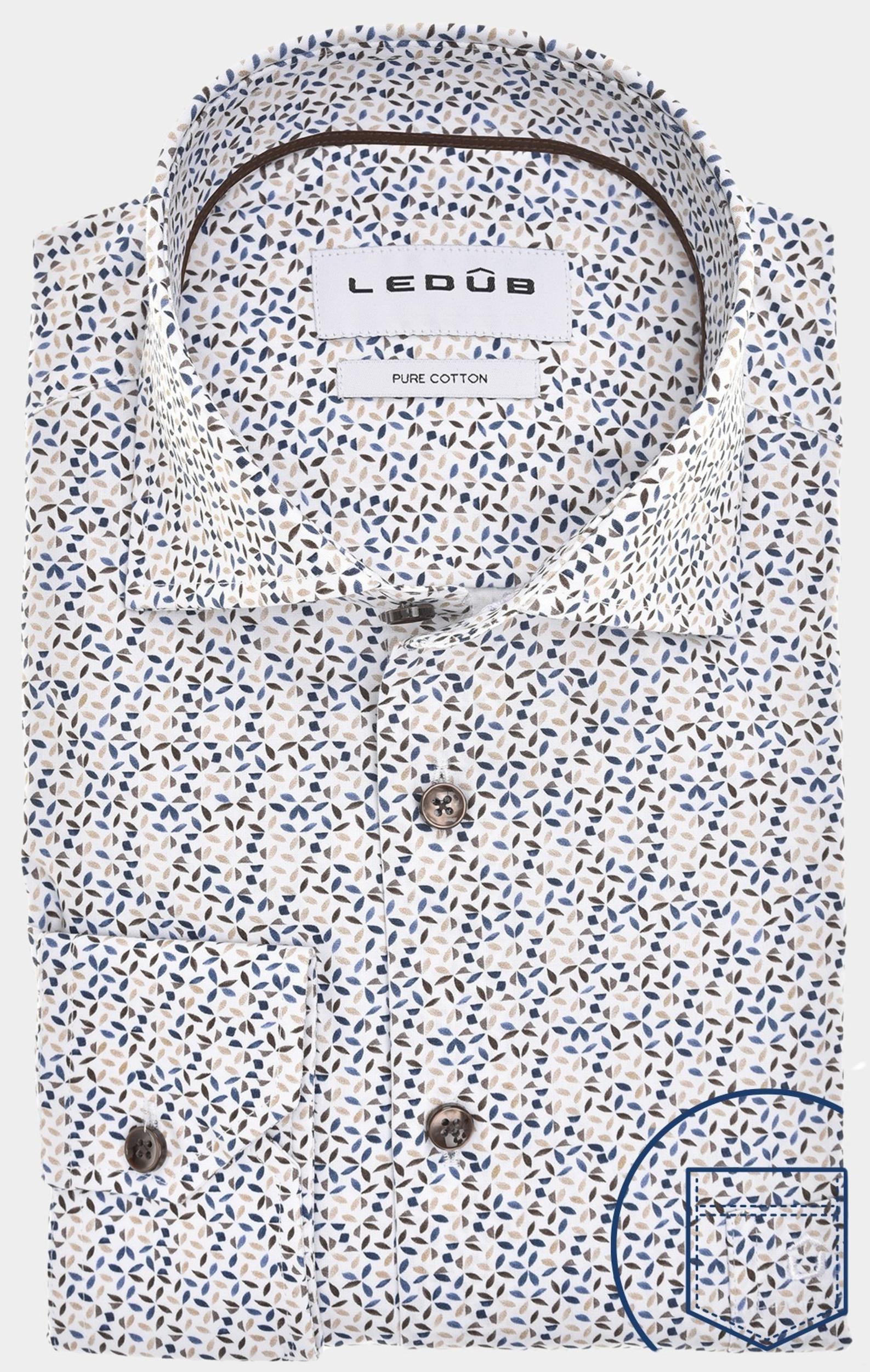 Ledub Business hemd lange mouw Bruin LE24301 MFN5 0143045/640-000-000