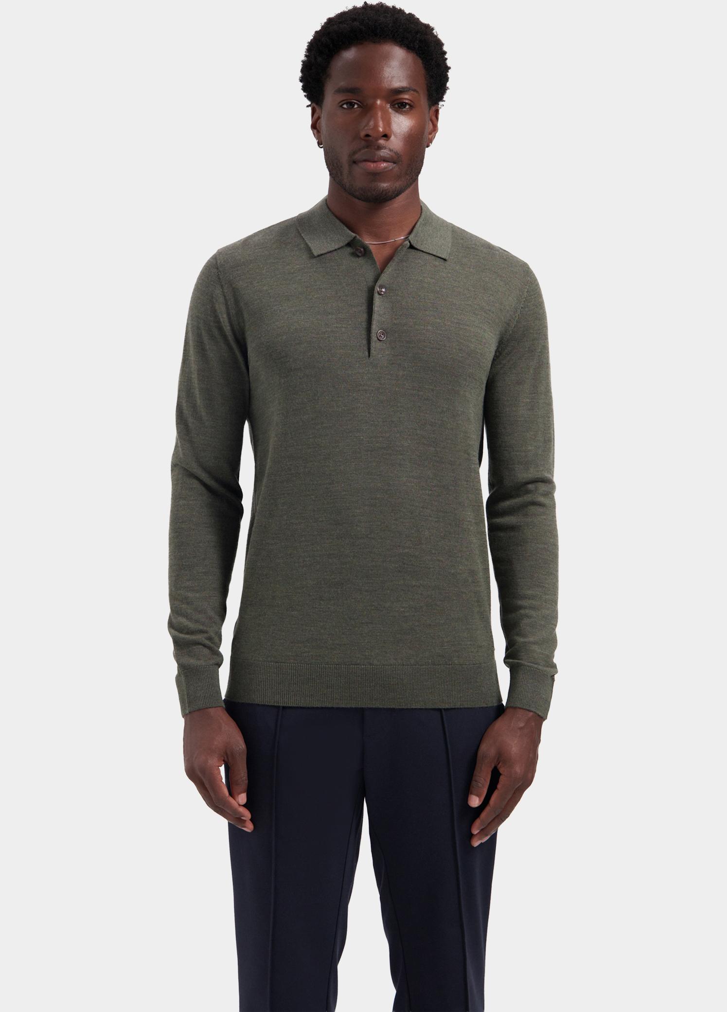 Dstrezzed Polo lange mouwen heren Groen Destin Button Polo 406078/524