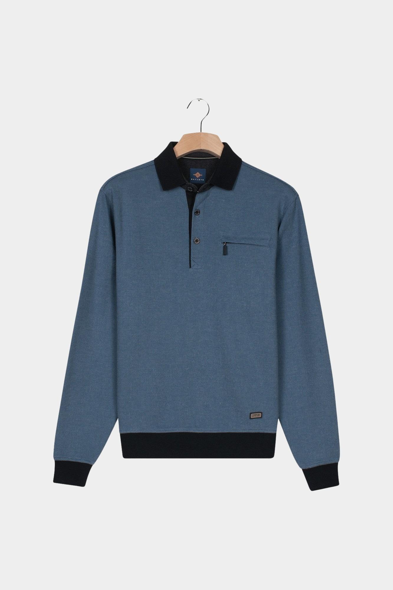 Baileys sweat halfzip Blauw Sweatshirt Polo Collar / plac 523059/66