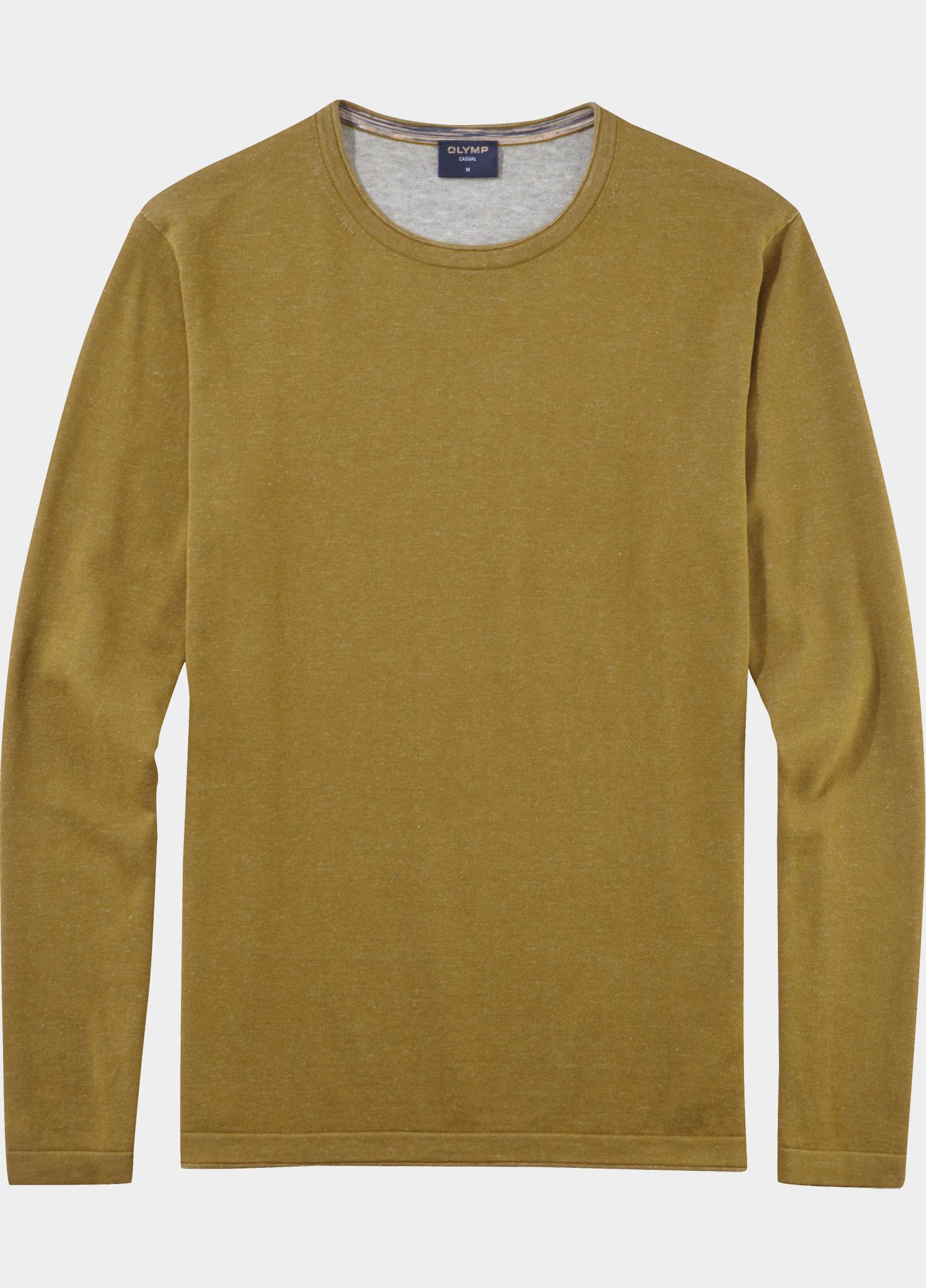 Olymp Pullover heren Geel Rundhals Strick 535585/25