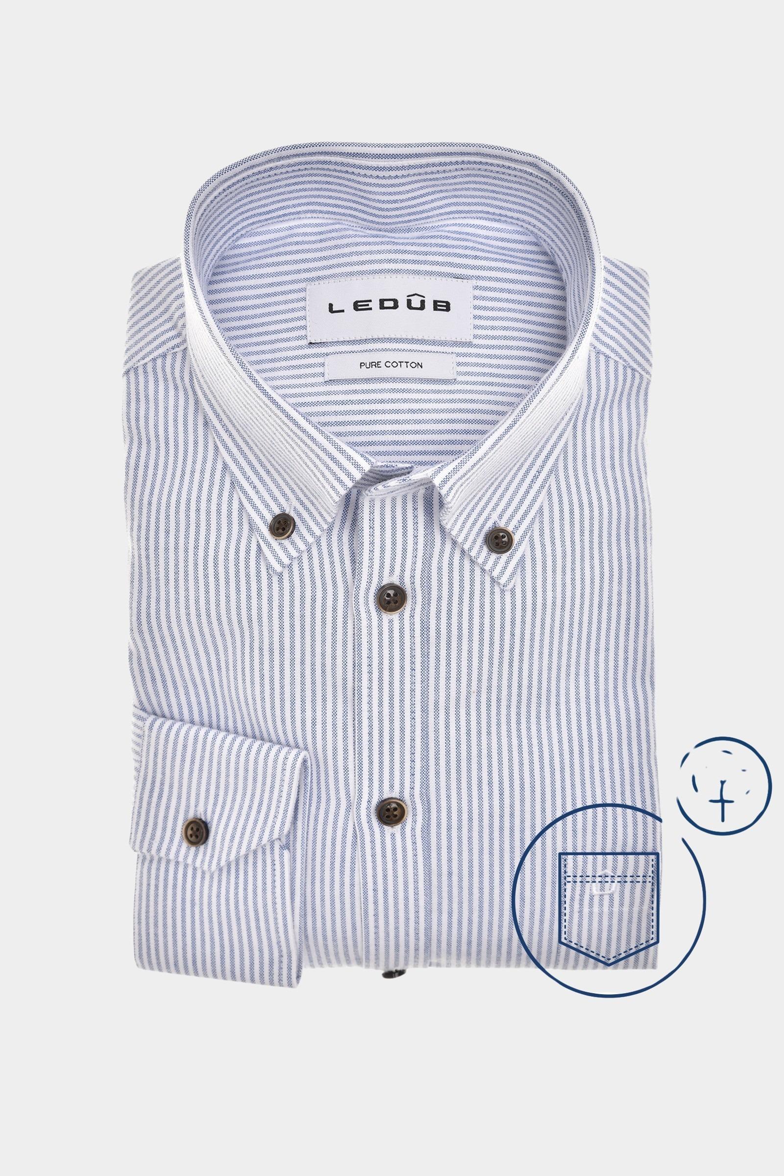 Ledub Business hemd lange mouw Blauw MFN5 0143133/180-000-000