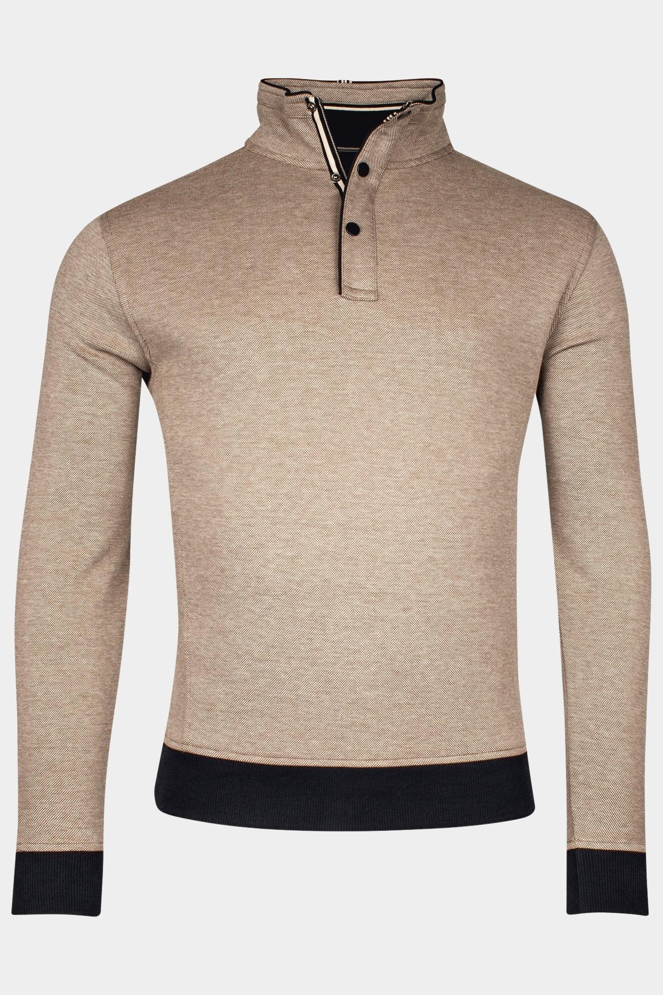 Baileys Half Zip Groen Sweatshirt 1/2 zip 2-tone oxf 413138/75