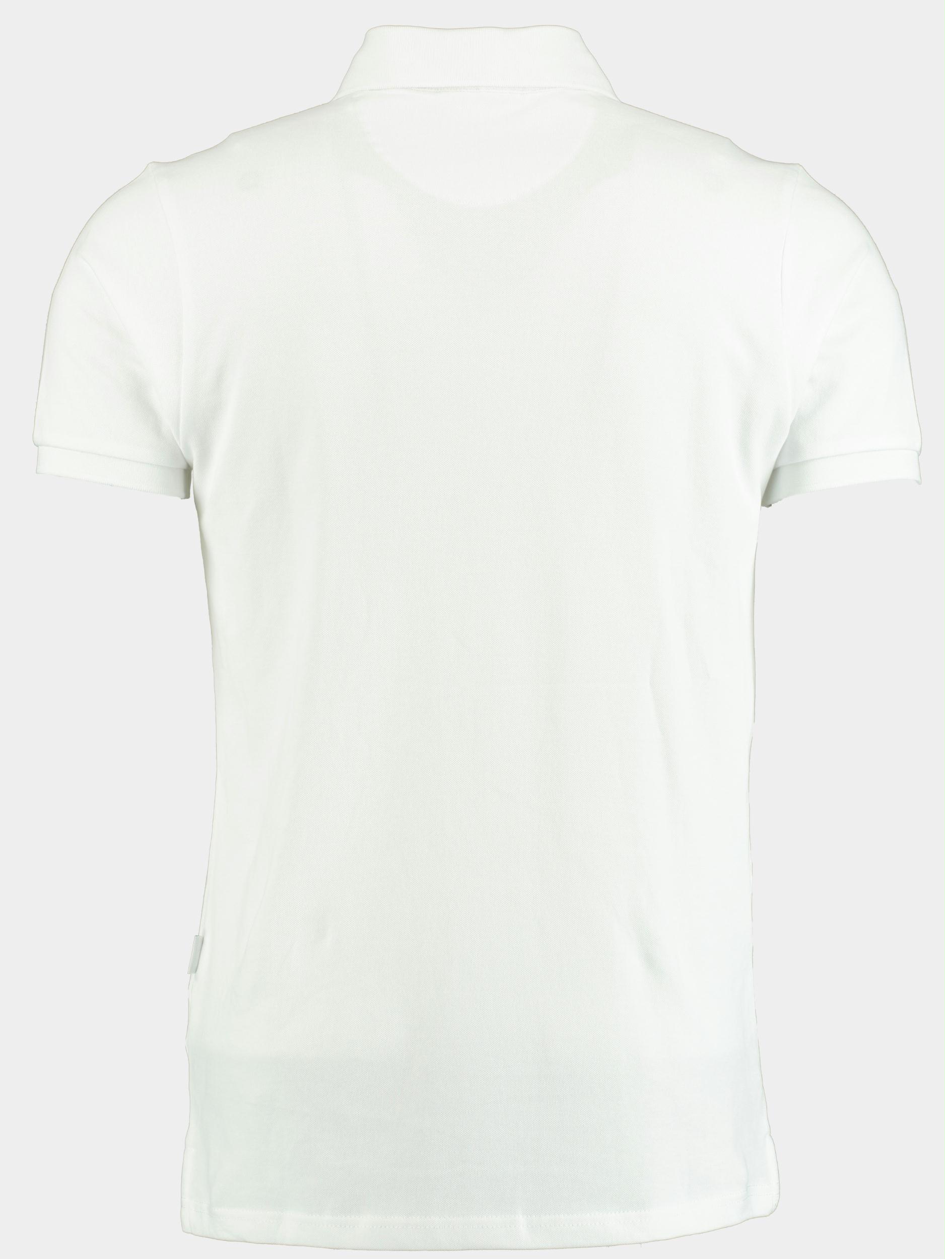 Bos Polo korte mouw Wit Oscar Polo Fine Pique Plain 22108OS03BO/100 White
