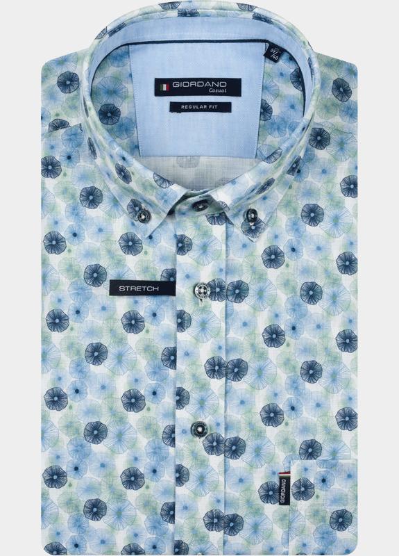 Giordano overhemd korte mouw heren Groen League short sleeve button do 616018/70