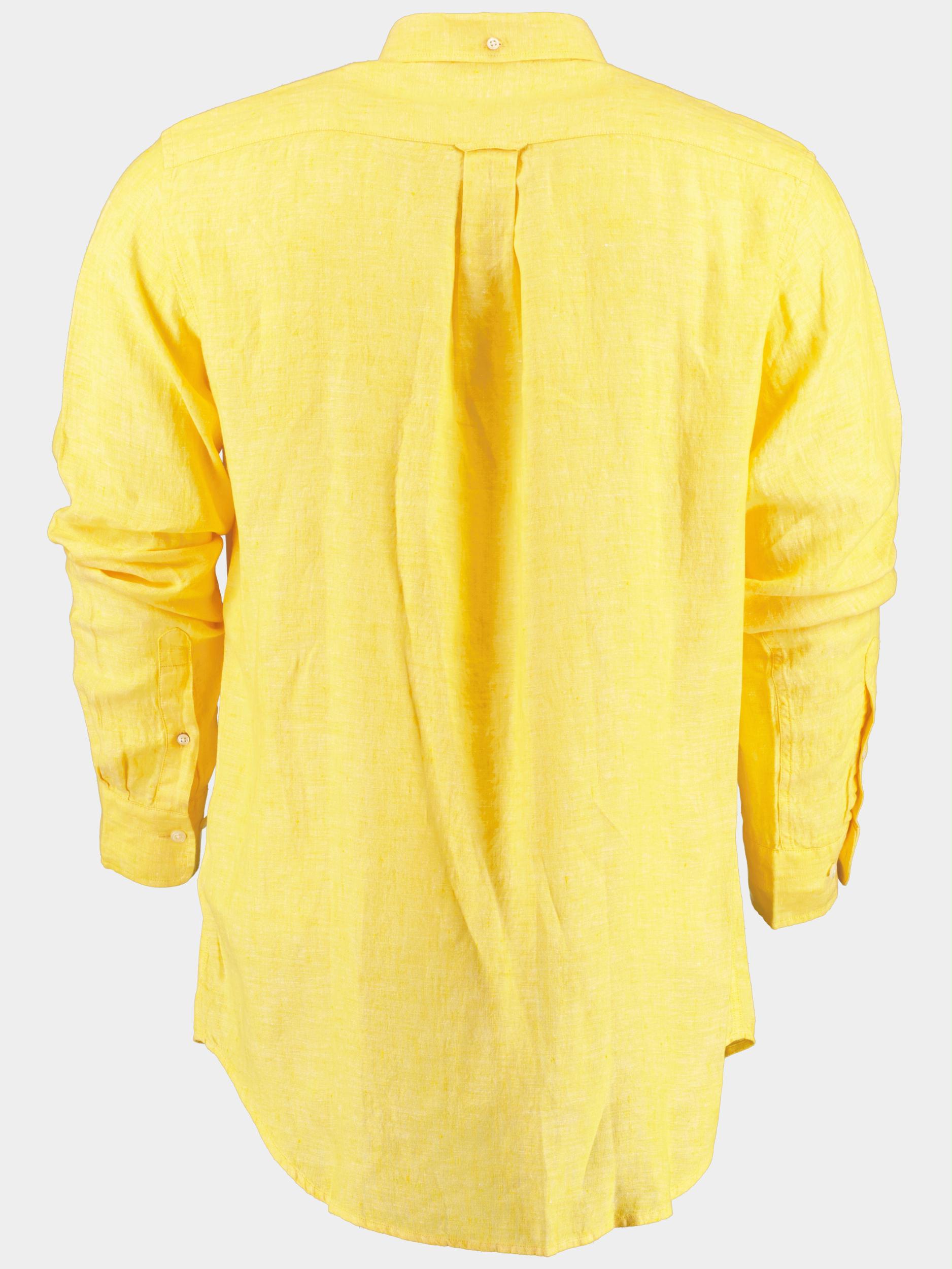 Gant Casual hemd lange mouw Geel D2. Reg Linen shirt BD 3012420/728