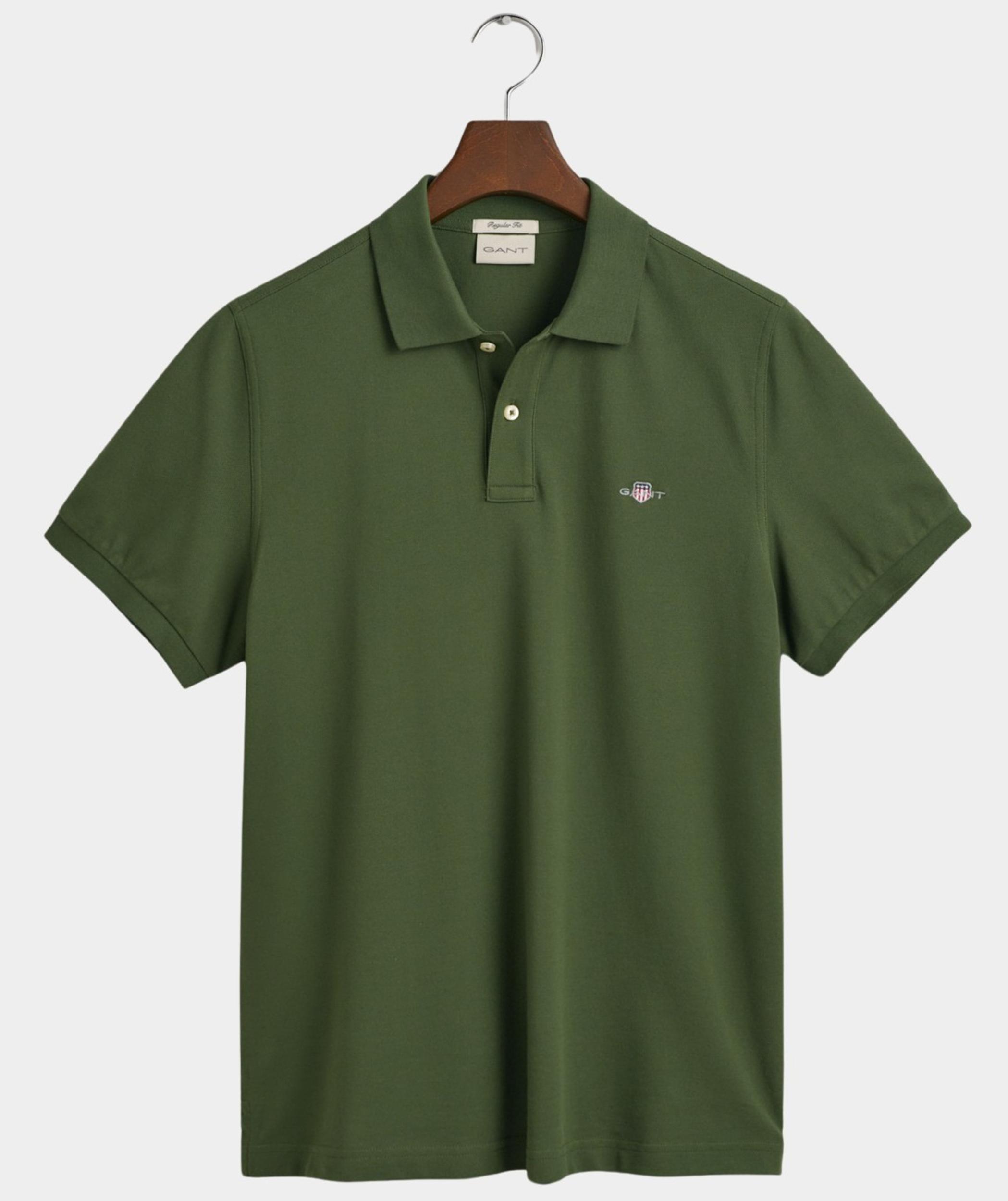 Gant Polo korte mouw Groen Shield SS Pique Polo 2210/313