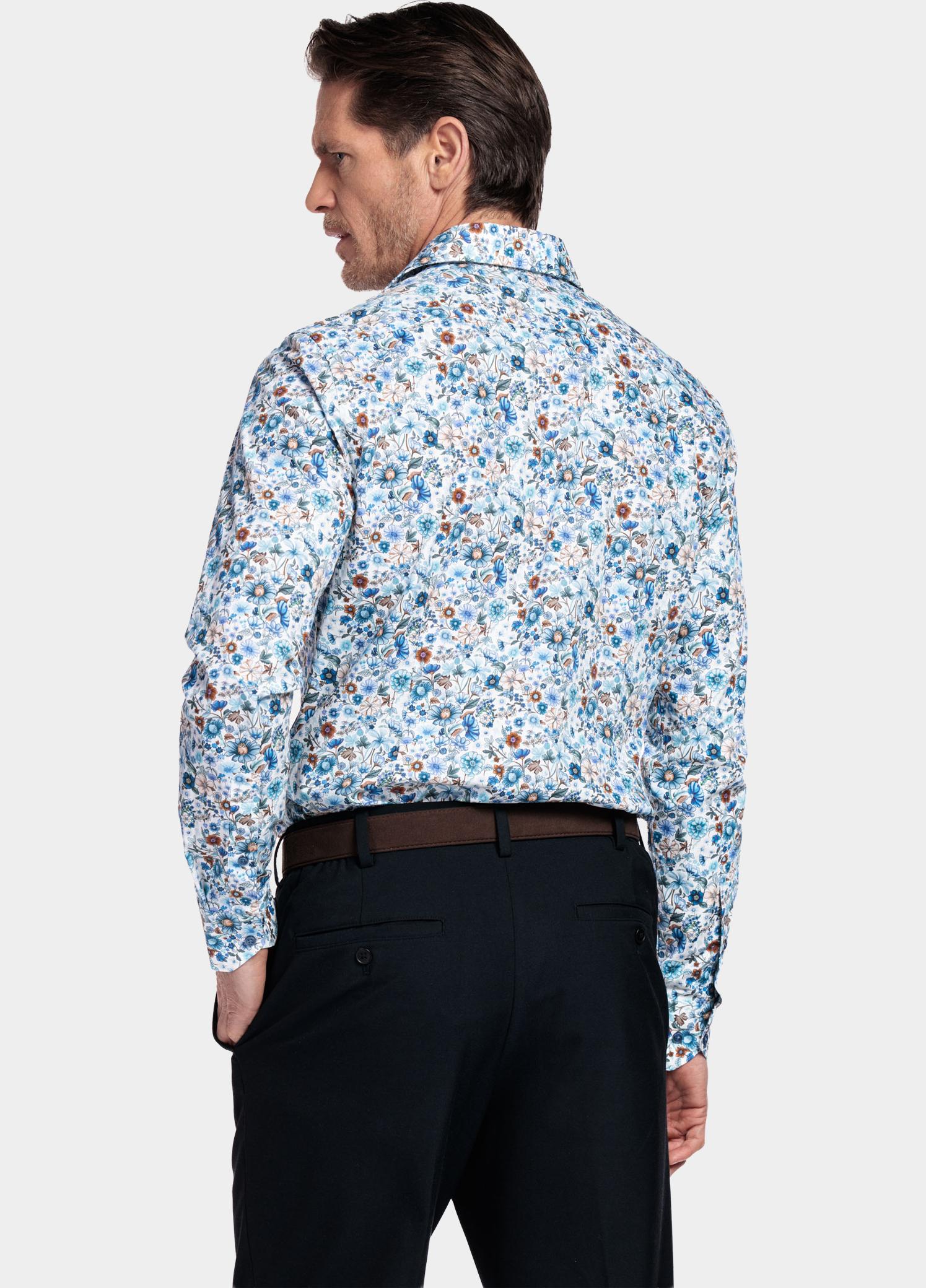 Giordano Overhemd heren Blauw Locarno Long Sleeve Semi Cuta 617870/60