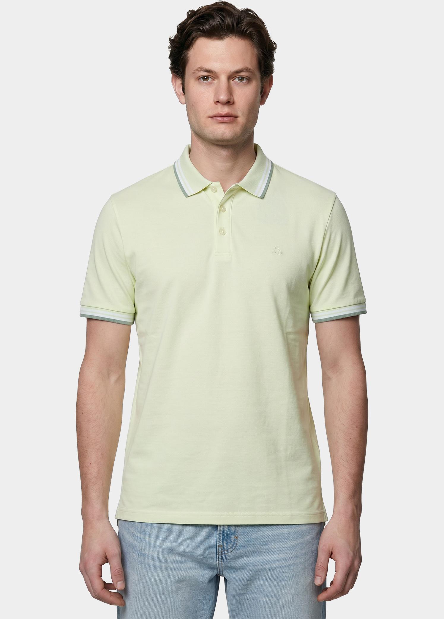 Scotland Blue Polo heren Groen Brick Polo Plain Contrast Col SPE25108BR06SB/311 pistachio