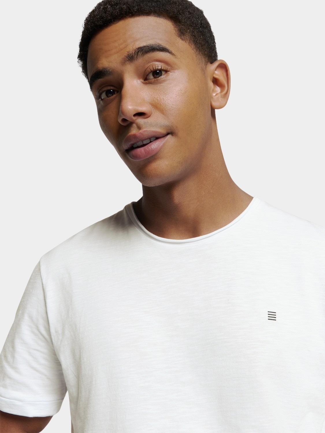 No Excess T-shirt korte mouw Wit T-Shirt Crewneck Slub N3602/010