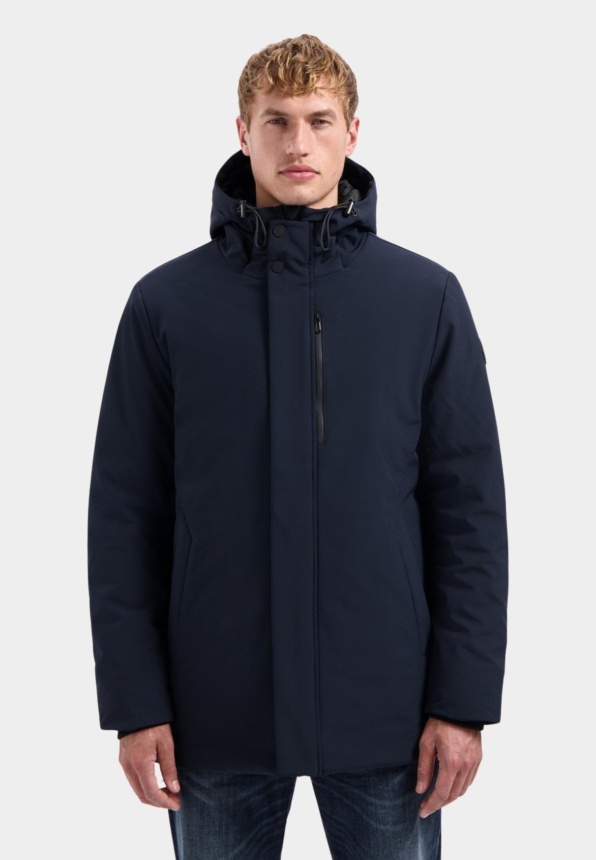 No Excess Winterjack Blauw Jacket Long Soft Shell 29630818SN/078