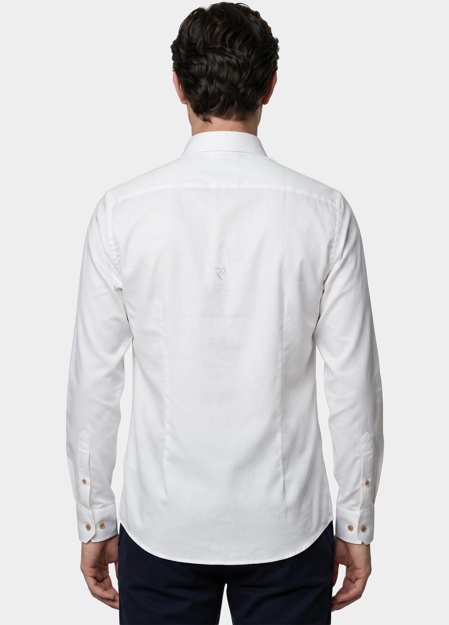 R2 Amsterdam Casual hemd lange mouw Wit Widespread NOS.TWILL.008/004