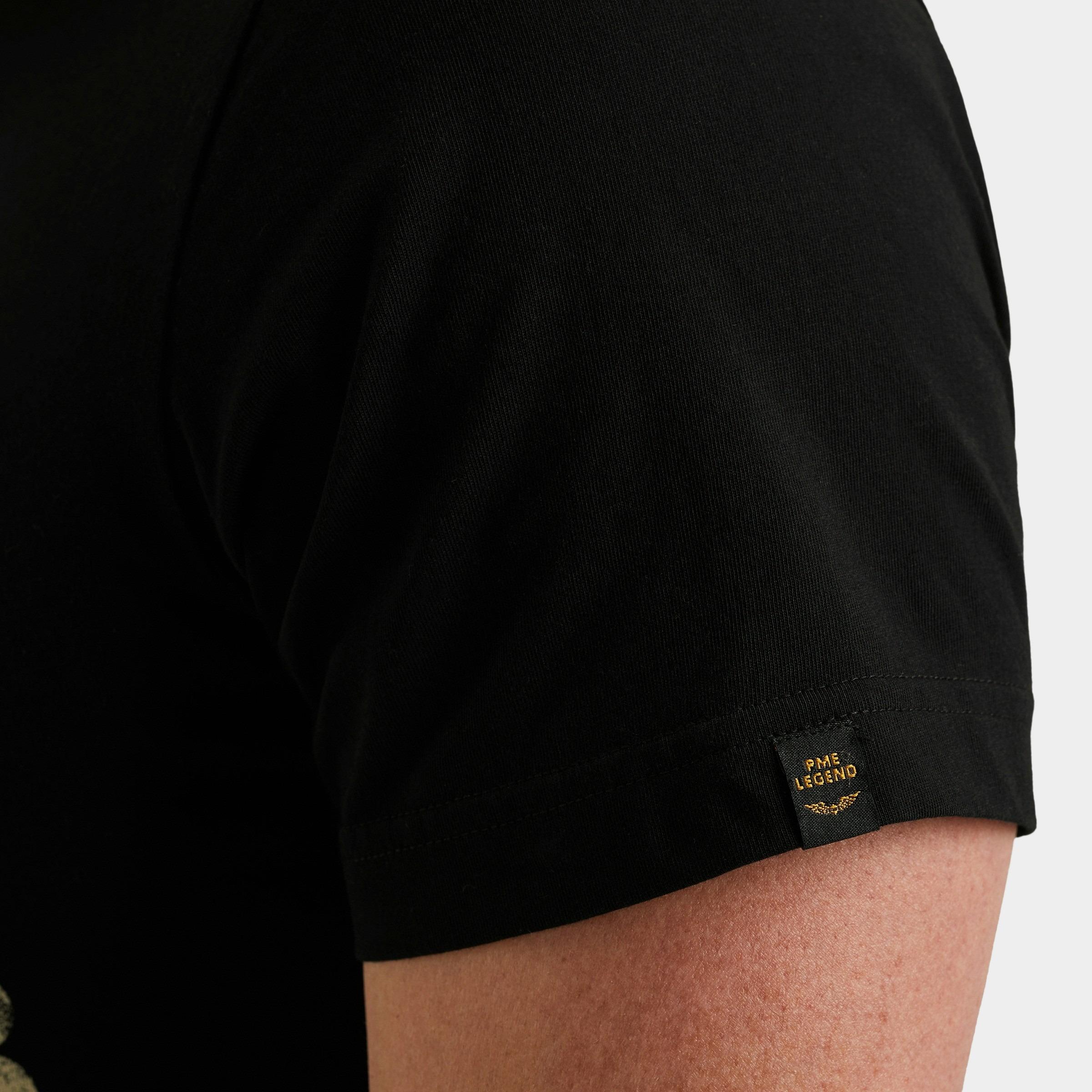 PME Legend T-shirt korte mouw Zwart Short sleeve r-neck single je PTSS2510523/999