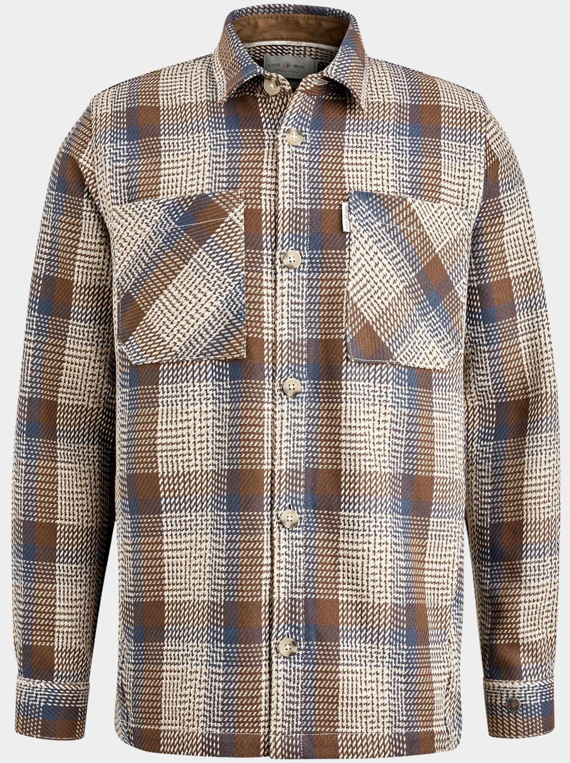 Cast Iron Casual hemd lange mouw Bruin Long Sleeve Shirt Heavy Check CSI2408210/8063