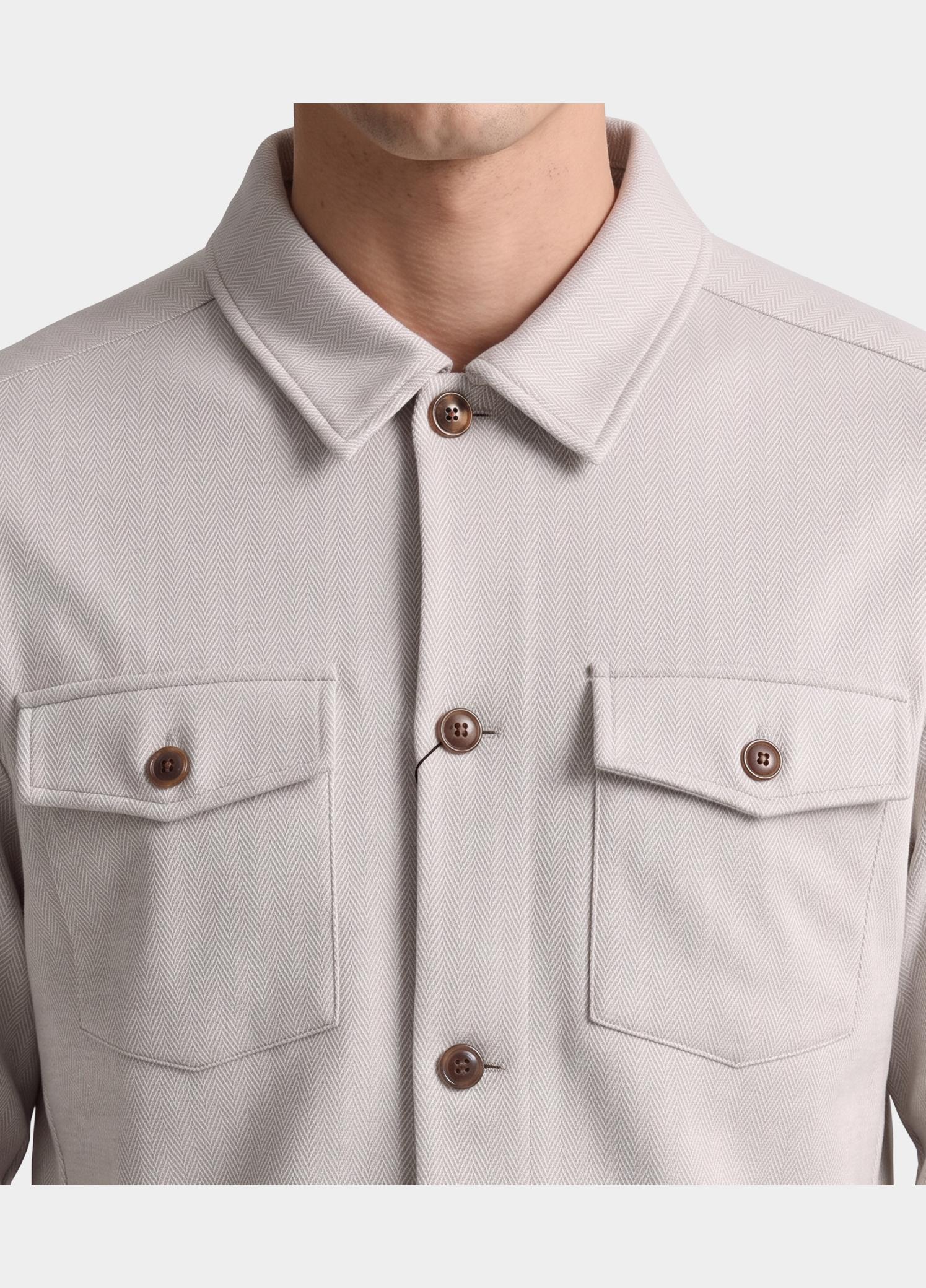 R2 Amsterdam Overshirt Grijs Herringbone overshirt 134.OVERSHIRT.009/039
