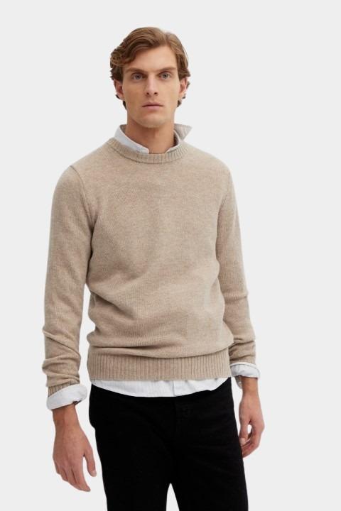 Basefield Pullover Beige Rundhals Pullover 219018511/246