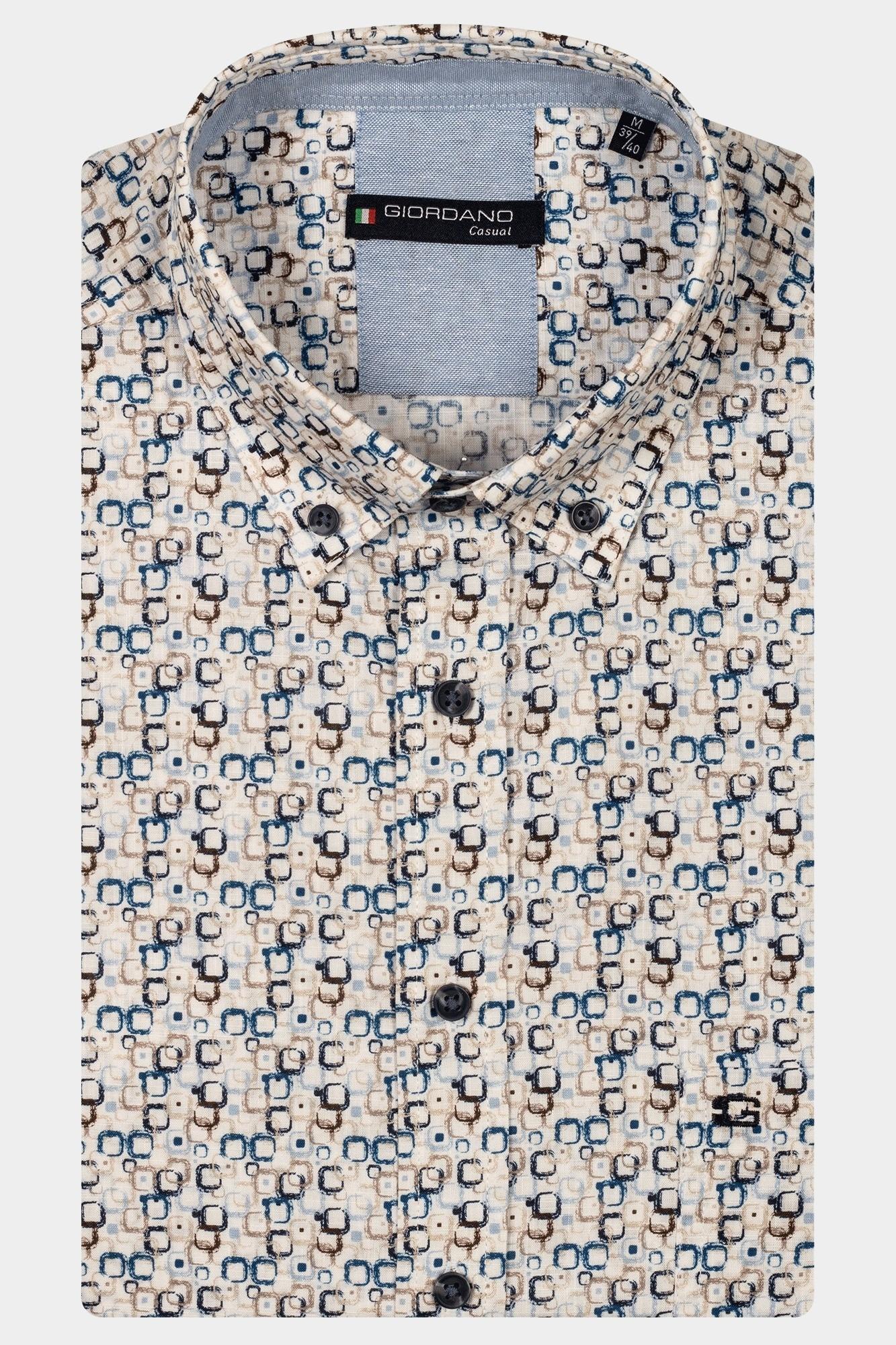 Giordano Casual hemd korte mouw Blauw League Short Sleeve button do 516024/60