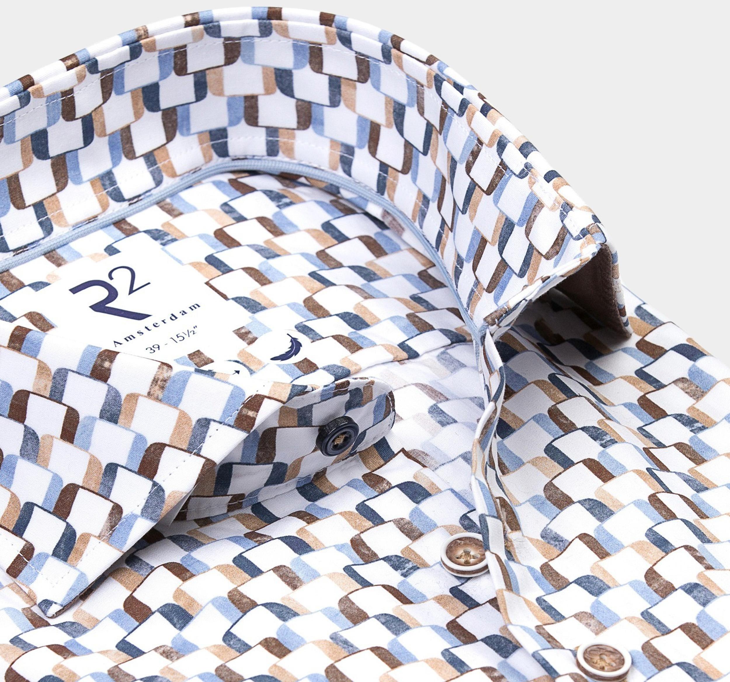 R2 Amsterdam Casual hemd lange mouw Blauw Widespread 128.WSP.068/014