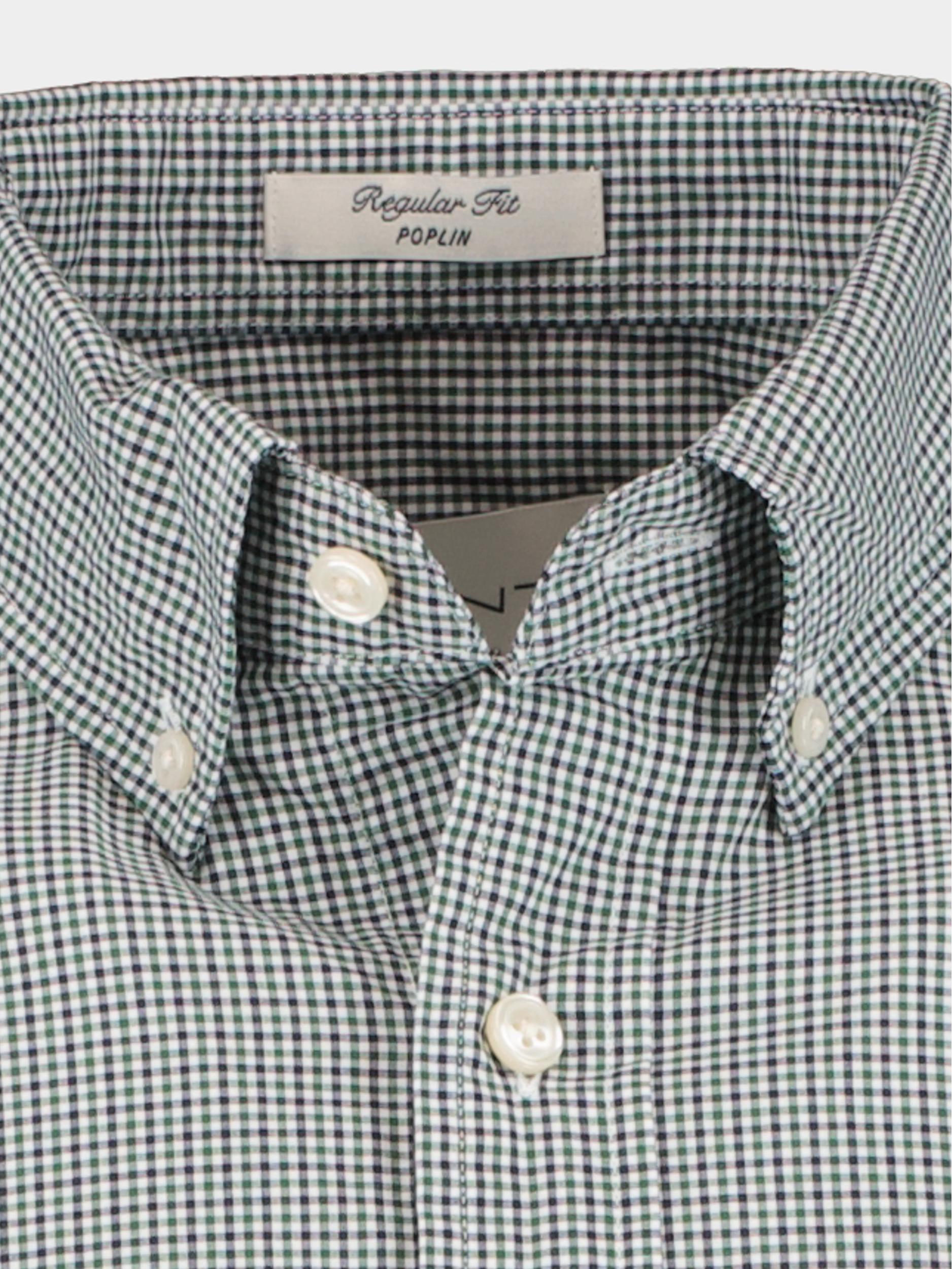 Gant Casual hemd lange mouw Groen Reg Poplin Micro Check Shirt 3230182/338