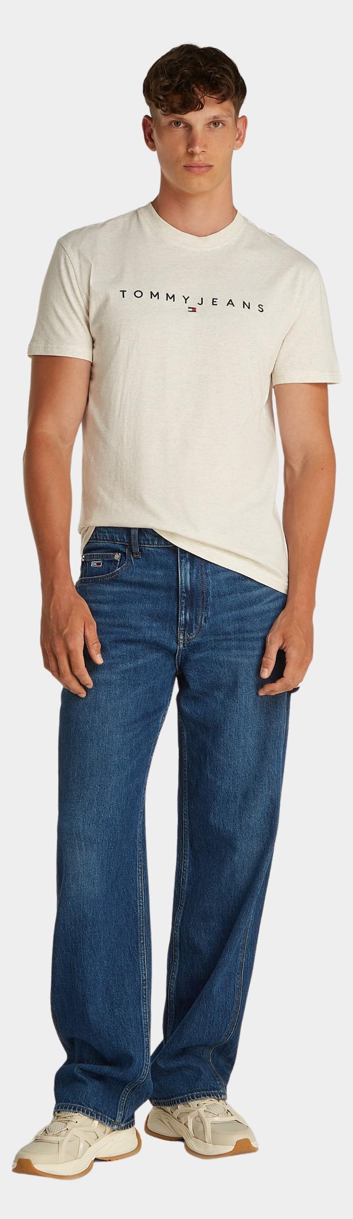 Tommy Jeans T-shirt korte mouw Beige TJM REG LINEAR LOGO TEE EXT DM0DM20744/AE3