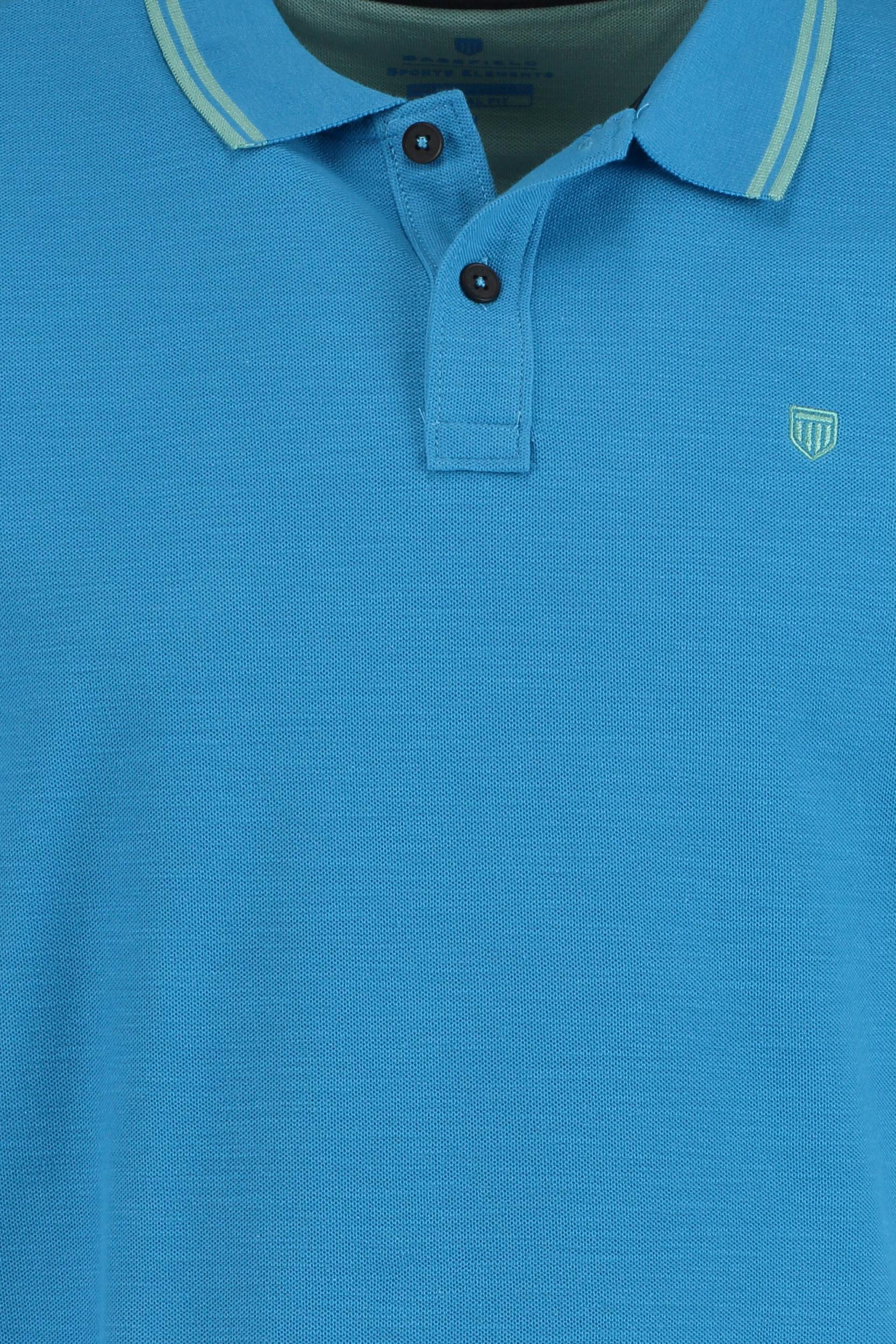 Basefield Polo korte mouw Blauw Polo Shirt blauw regular Fit 219016105/609