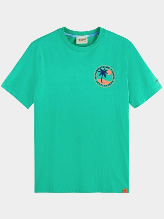 Scotch & Soda T-shirt korte mouw Groen Logo graphic jersey T-shirt in 166062/4758