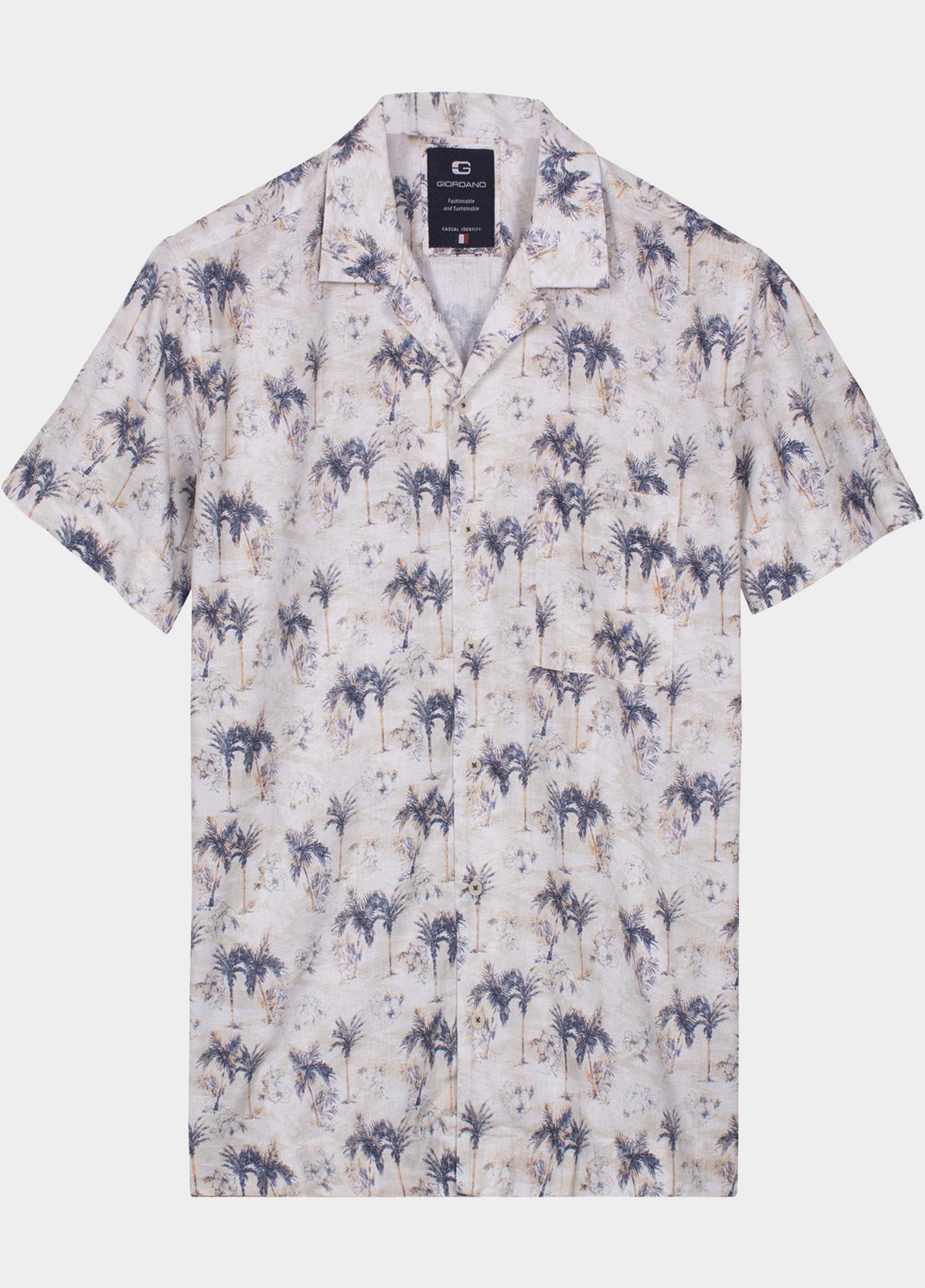 Giordano overhemd korte mouw heren Blauw Capri Short Sleeve Resort Pal 616873/60