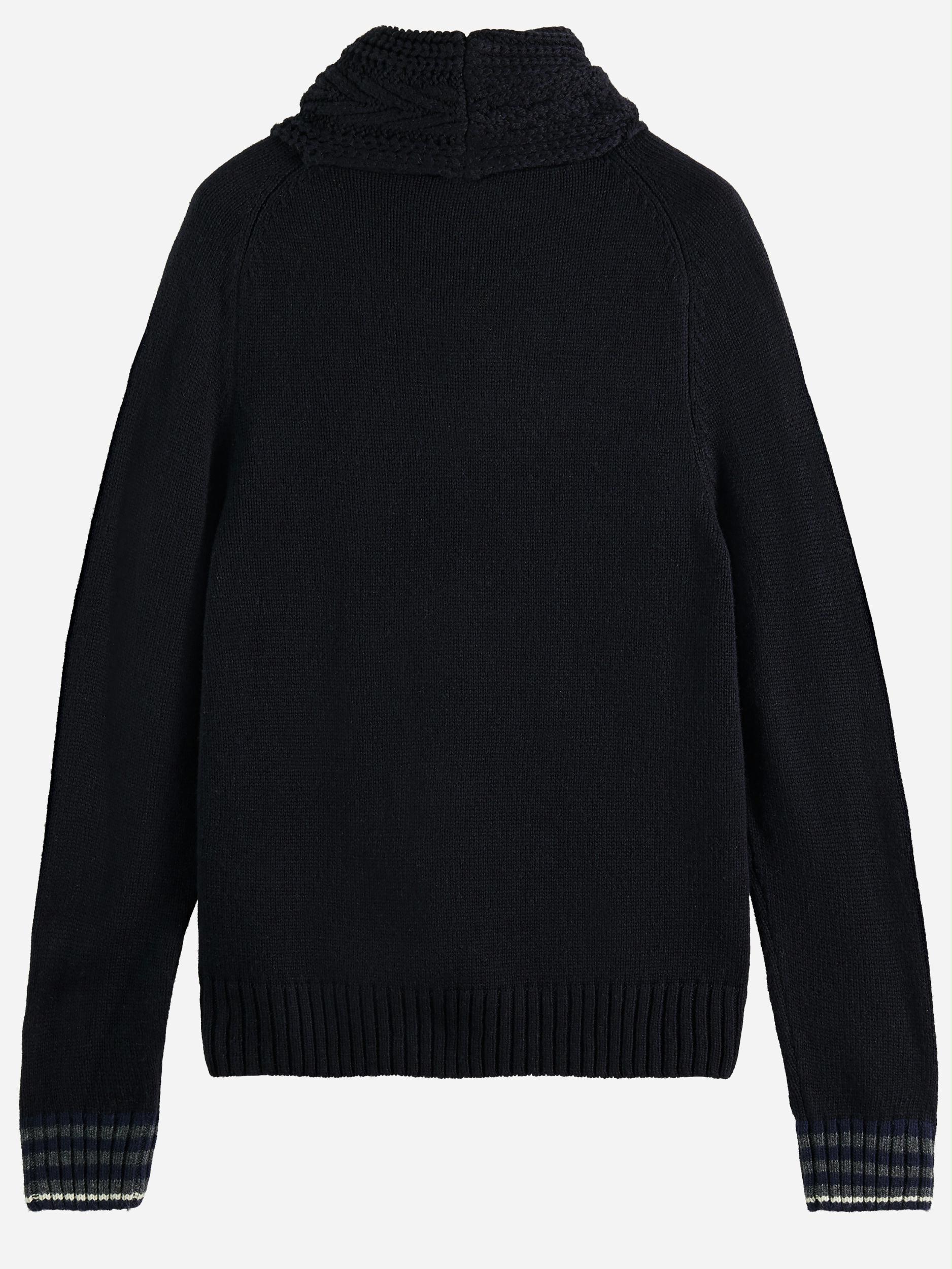 Scotch & Soda Pullover Blauw Wool-blend twisted collar pull 169261/0004