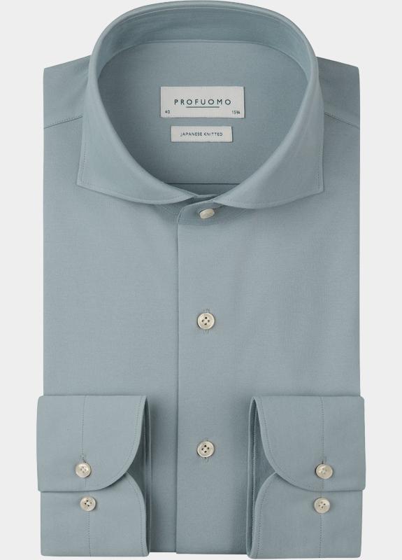 Profuomo Zakelijk overhemd heren Blauw Japanese Knitted PPXH10032/H