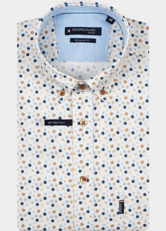 Giordano overhemd korte mouw heren Blauw League Short Sleeve Button Do 616025/60