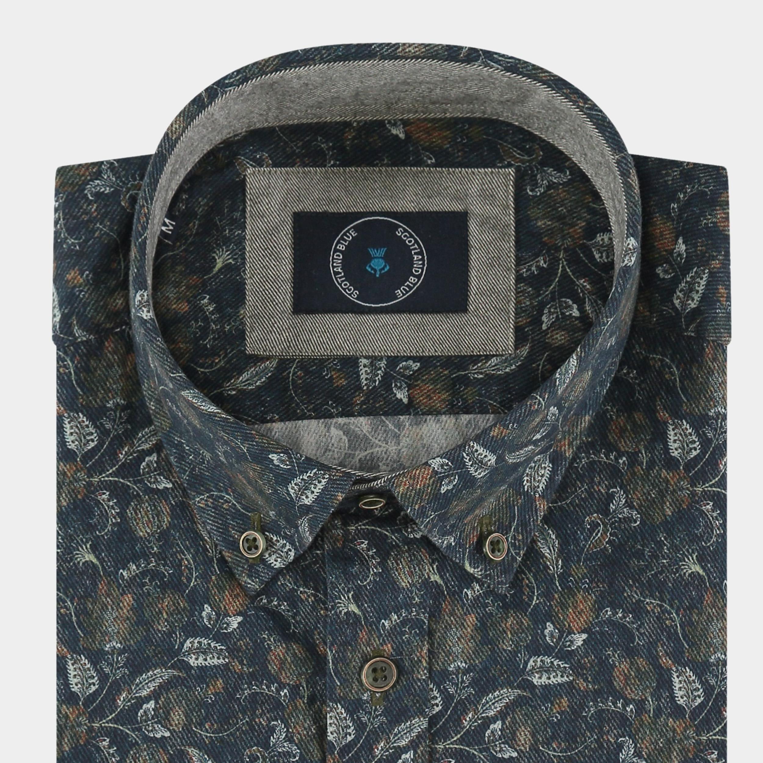 Scotland Blue Casual hemd lange mouw Blauw Jerome Shirt Printed Bd 23307JE06SB/500 multi colour