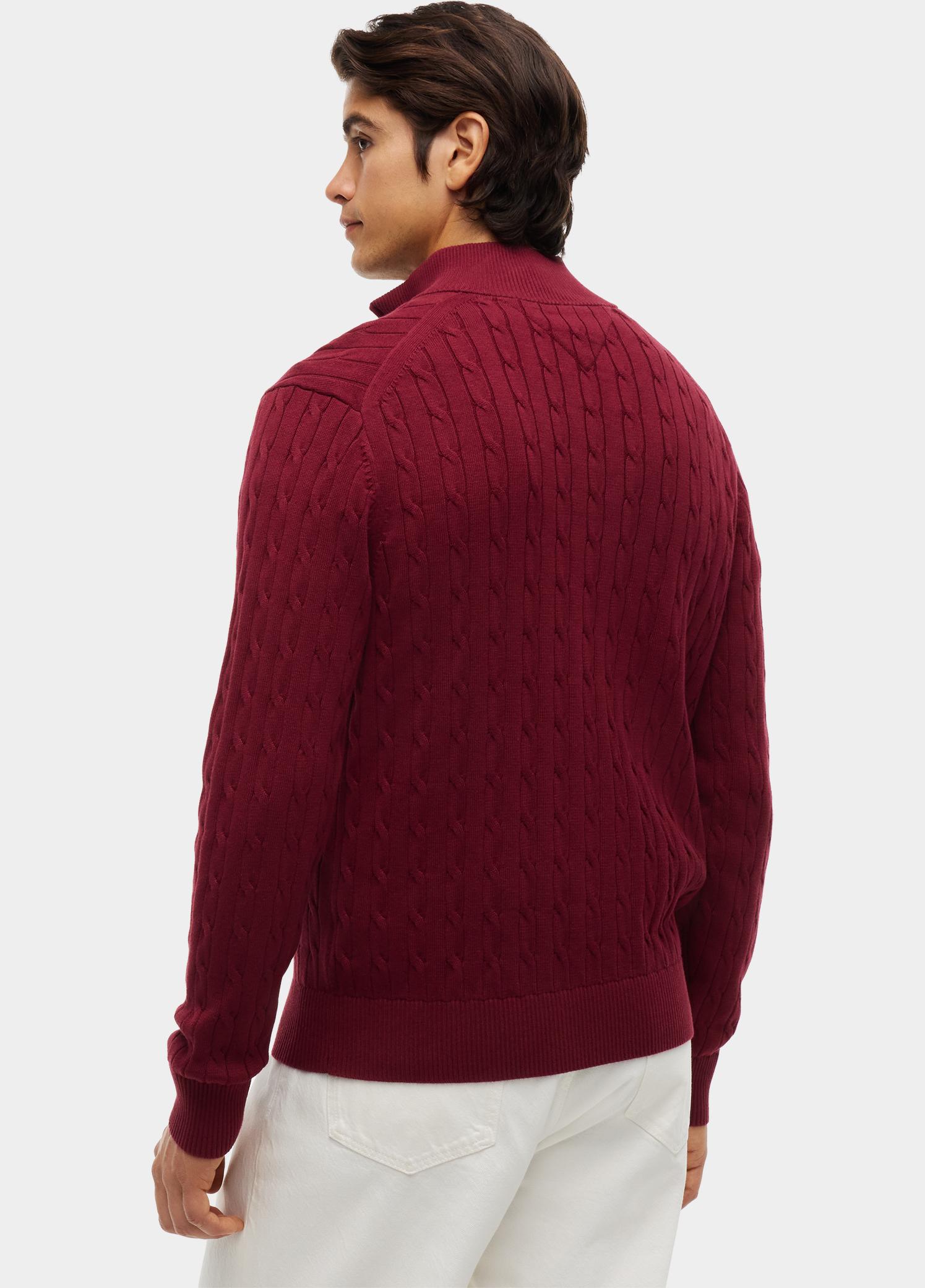 Tommy Hilfiger Half Zip Paars CLASSIC COTTON CABLE ZIP MOCK MW0MW36532/VLP