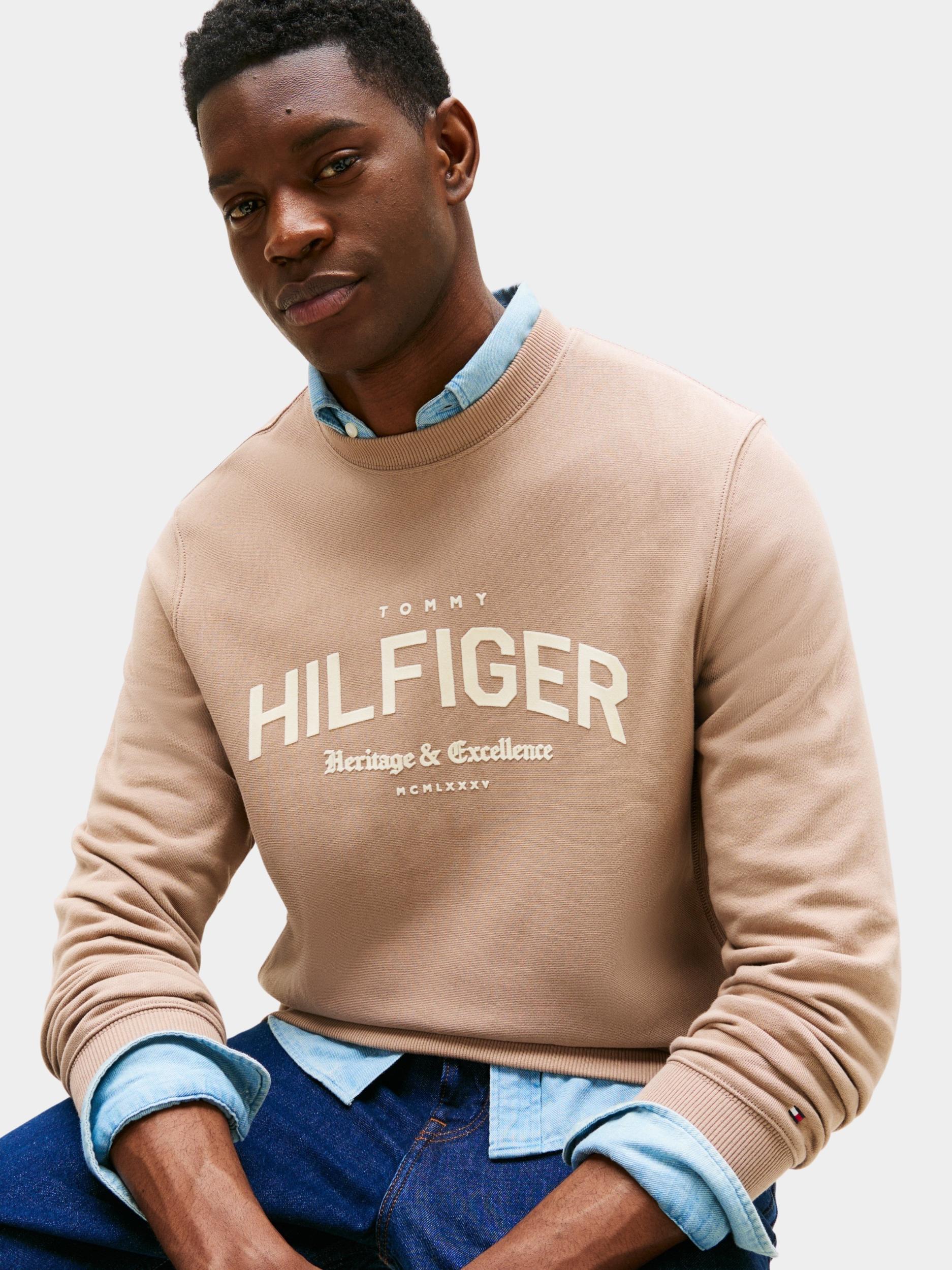 Tommy Hilfiger Pullover Beige HILFIGER ARCH CREW NECK MW0MW40067/AFE