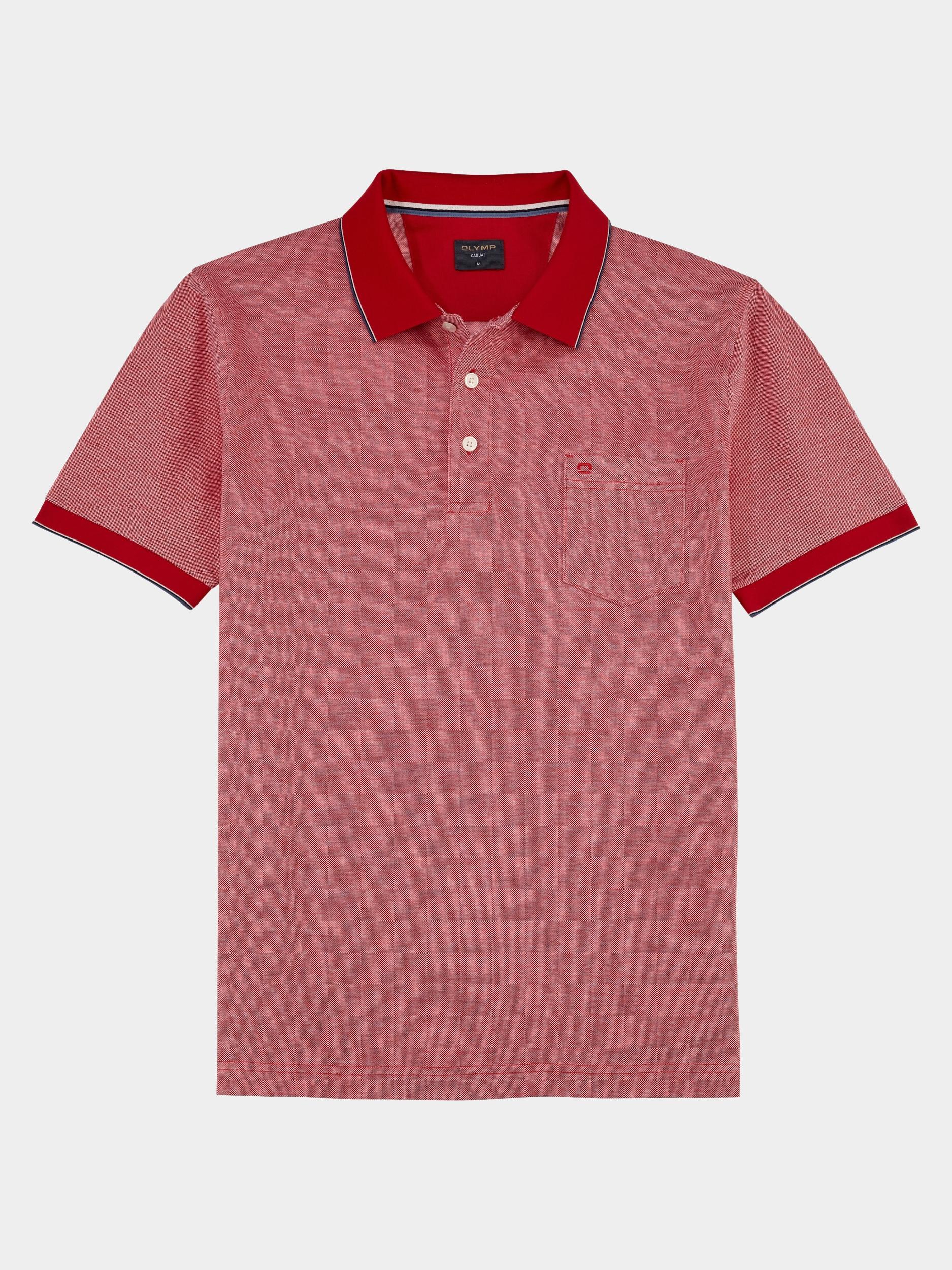 Olymp Polo korte mouw Rood Polo PiquÃ© Bicolor 540752/35