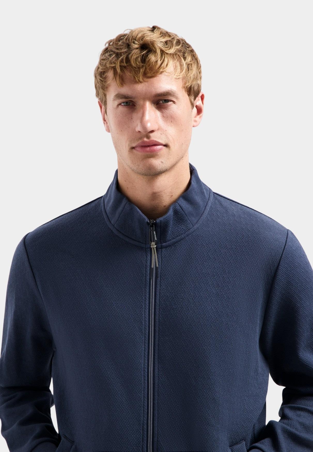 No Excess sweat vest Blauw Sweater Full Zip Stand Up-Col 29100815/078