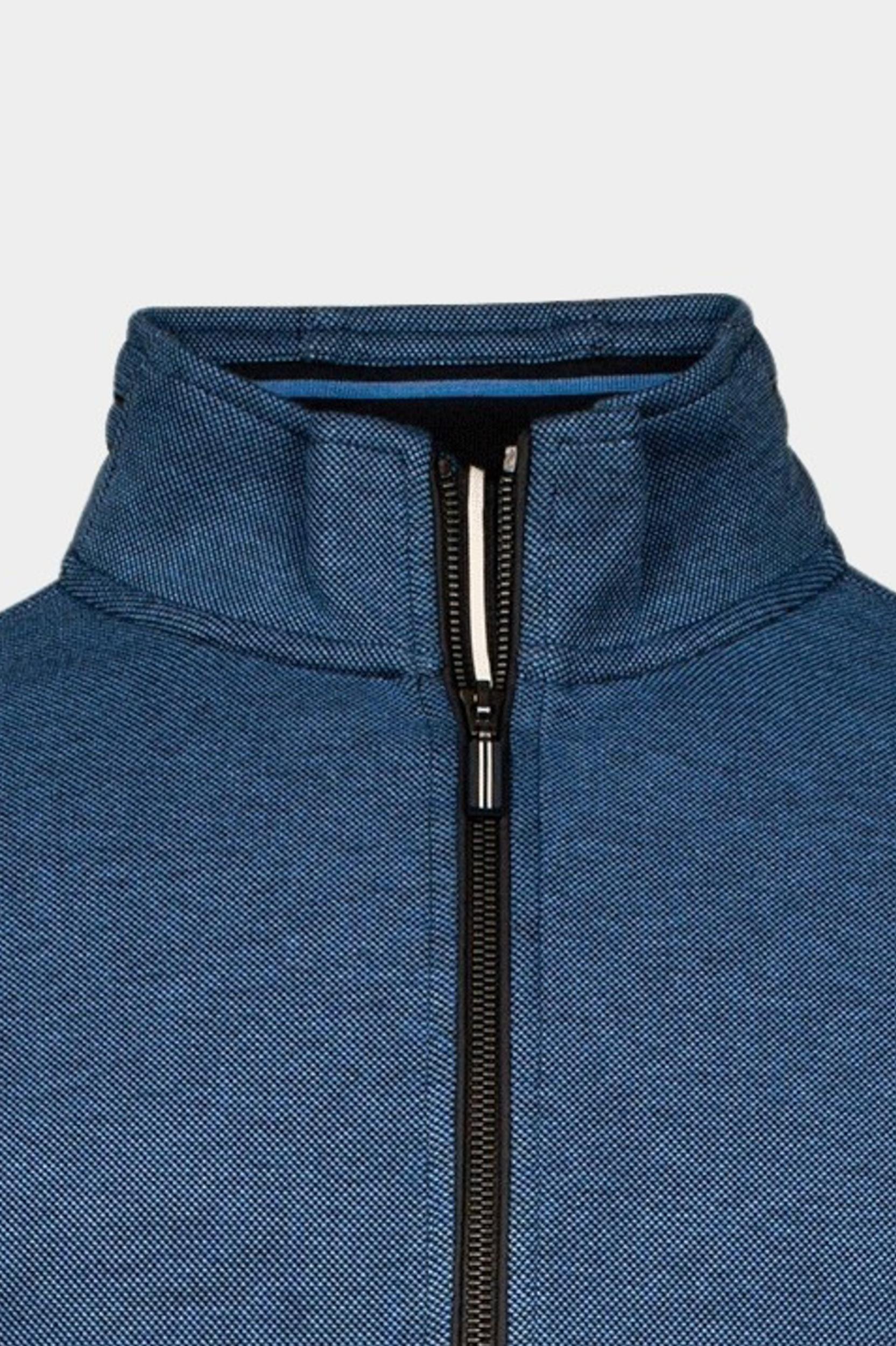 Baileys Vest Blauw Sweat Cardigan Zip 2-tone oxfo 412236/60