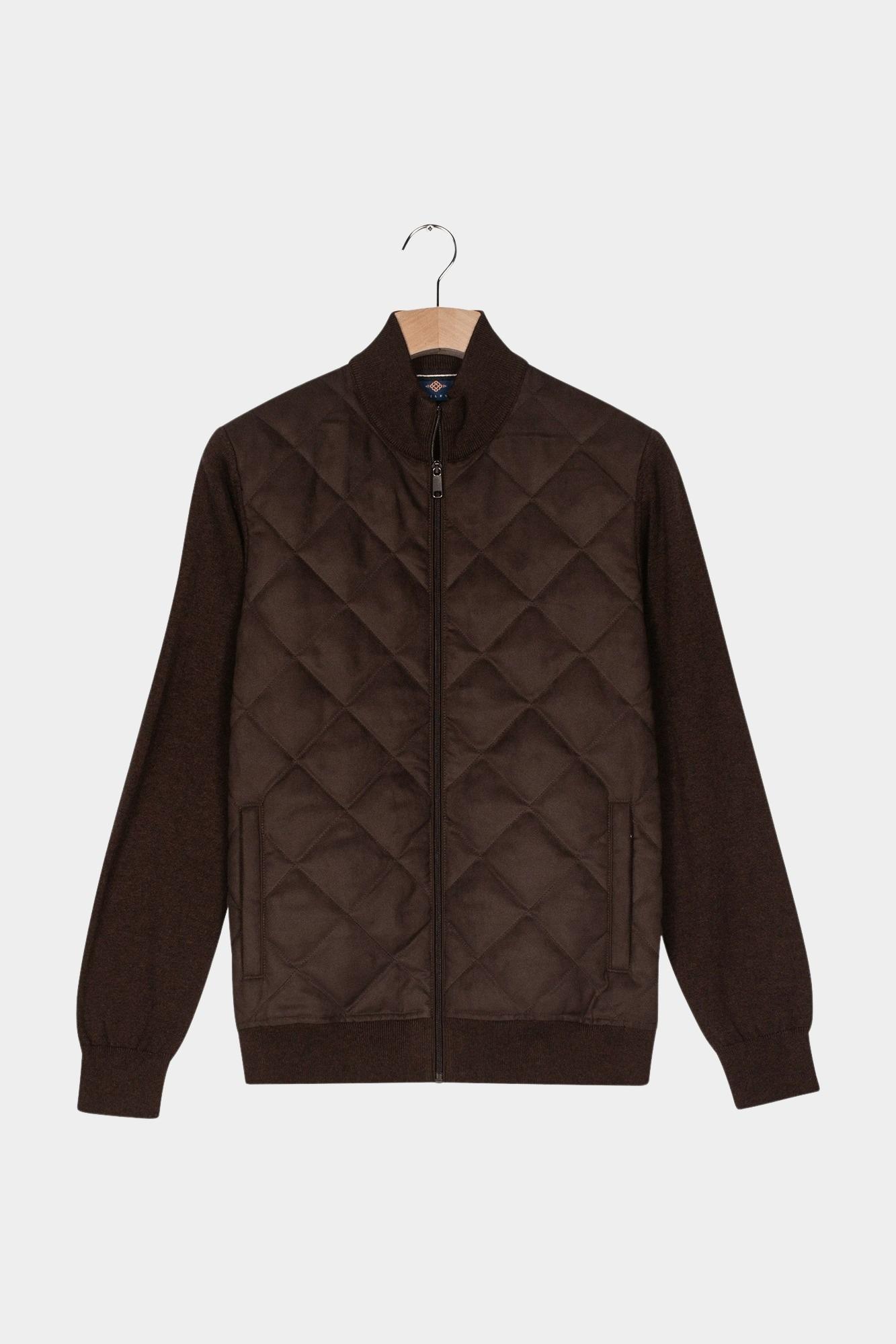 Baileys Vest Bruin Cardigan Zip  front Body Sued 522096/895