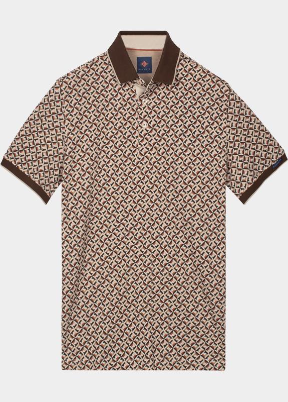 Baileys Polo heren Bruin Poloshirt 2-tone Pique, Print 615230/80