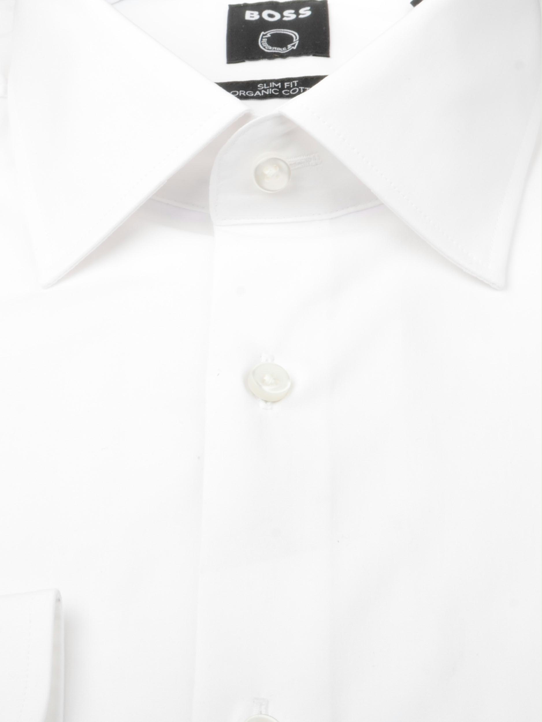 BOSS Black Business hemd lange mouw Wit H-HANK slim fit