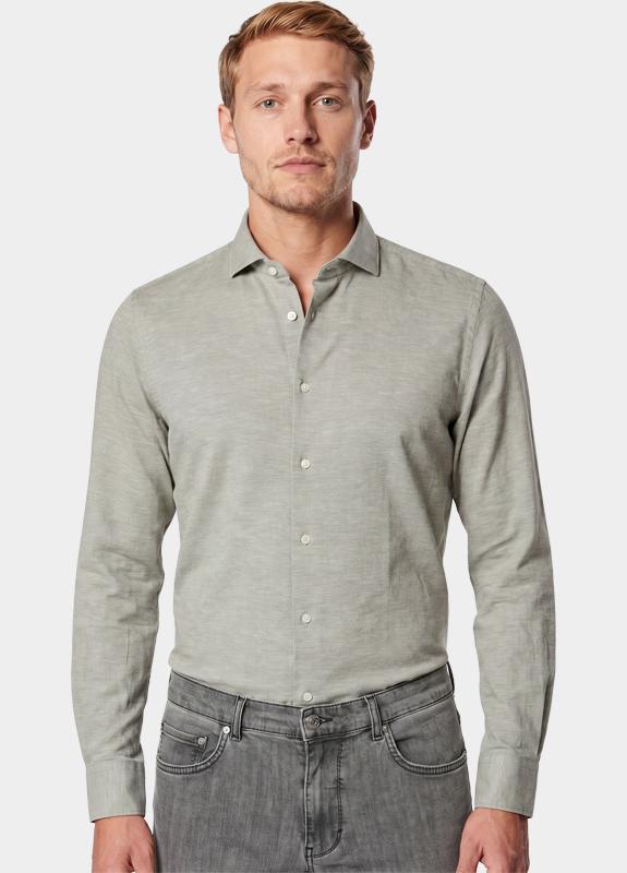 Profuomo Zakelijk overhemd heren Groen Cotton Linnen PPXH10010/F