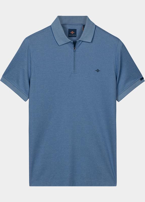 Baileys Polo heren Blauw Poloshirt Zip  2-tone 615284/65