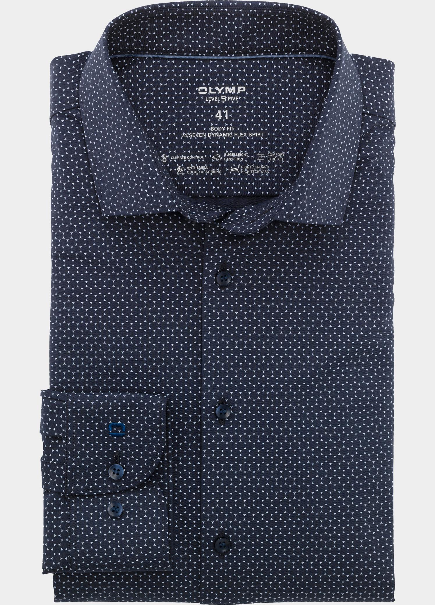 Olymp Zakelijk overhemd heren Blauw OLYMP Level Five 24/Seven 208224/18